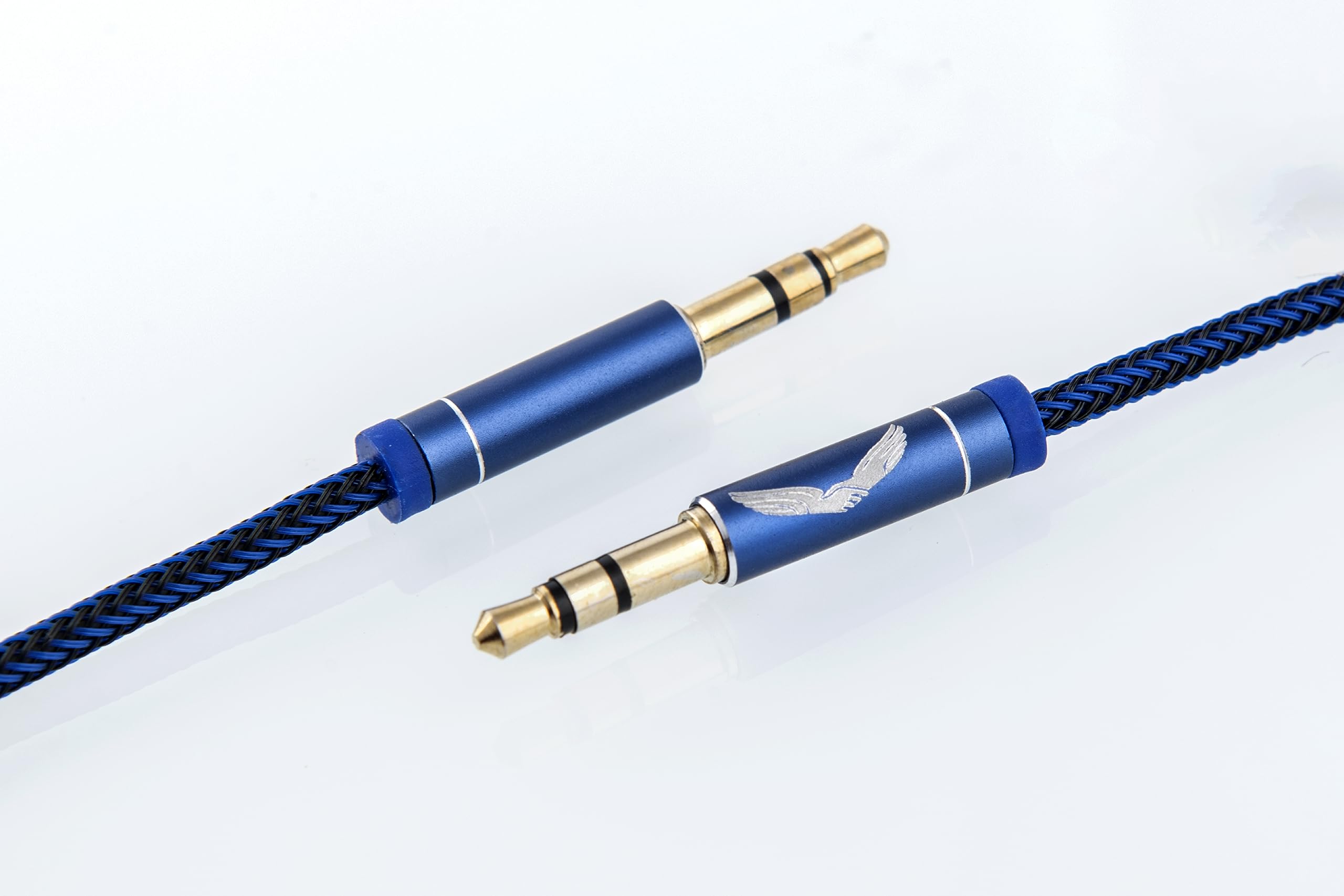 ACME CODED TO FLY Male to Male Stereo Audio Aux Cable with Blue Finish Plated Connectors Tablet, Smartphone (1 Meter)