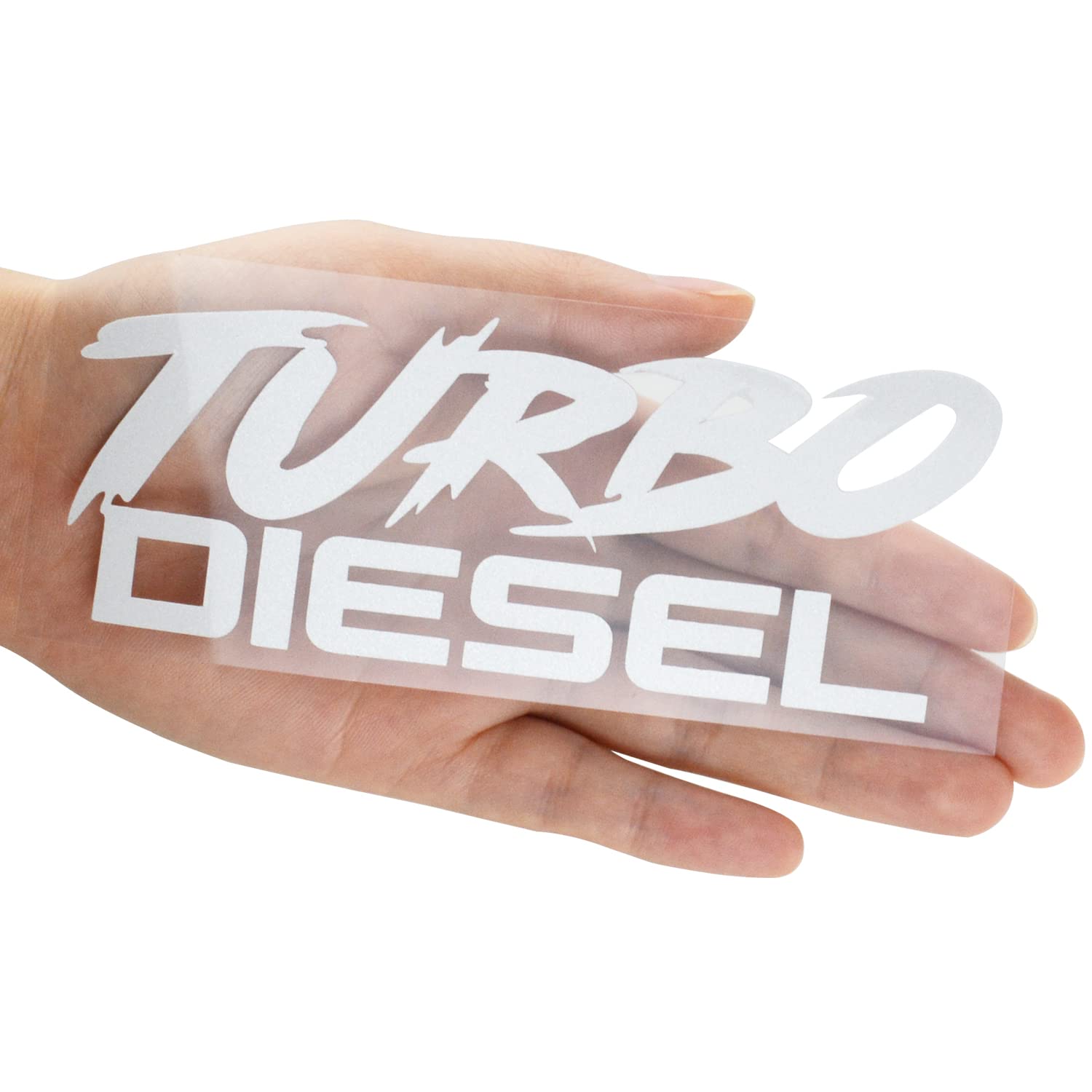 EmbRoom Turbo Diesel Decal Decal Sticker- Peel and Stick Sticker Graphic - - Auto, Wall, Laptop, Cell, Truck Sticker for Windows, Cars, Trucks (White)