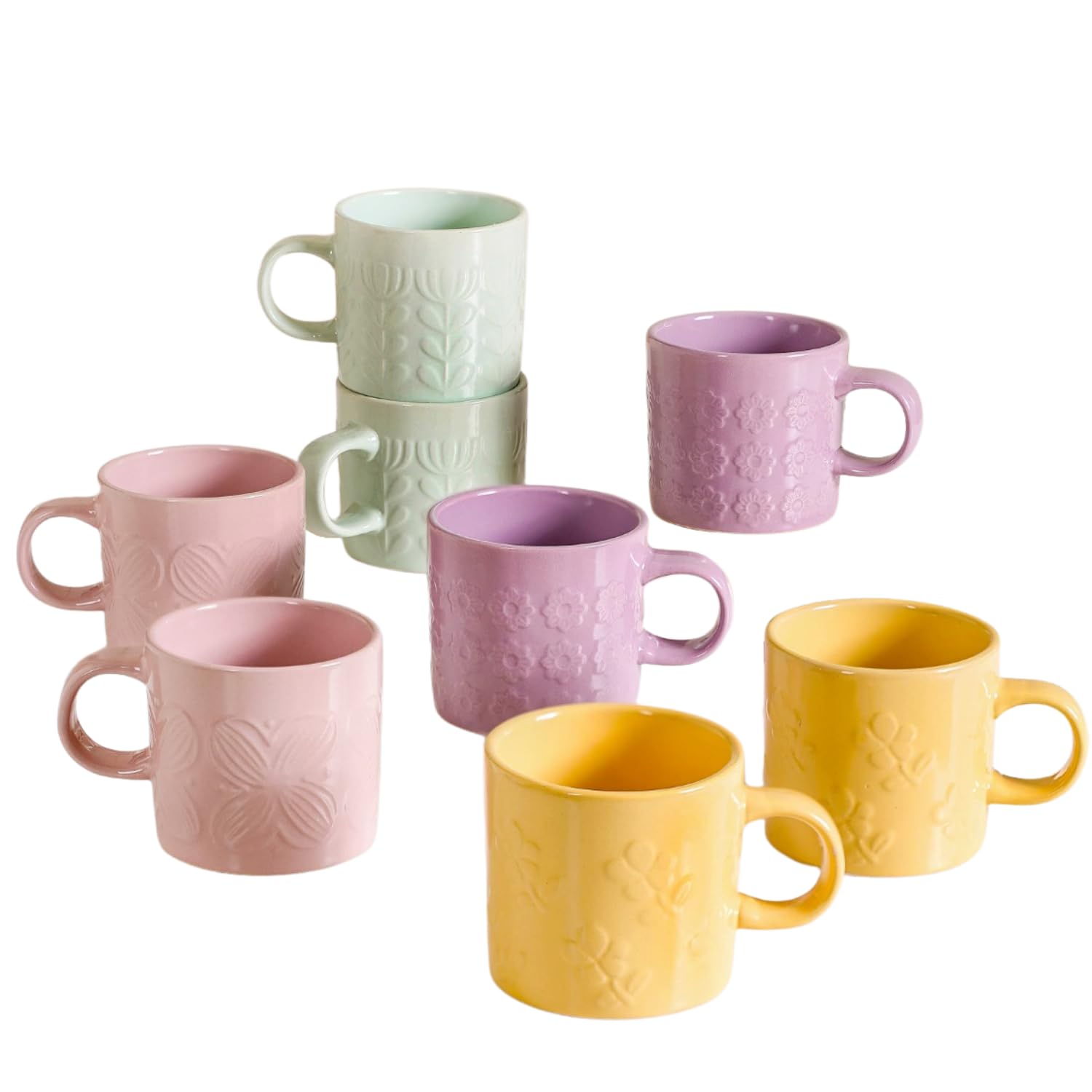 NestasiaEclectic Mugs Set of 8 Multicolour 220ml