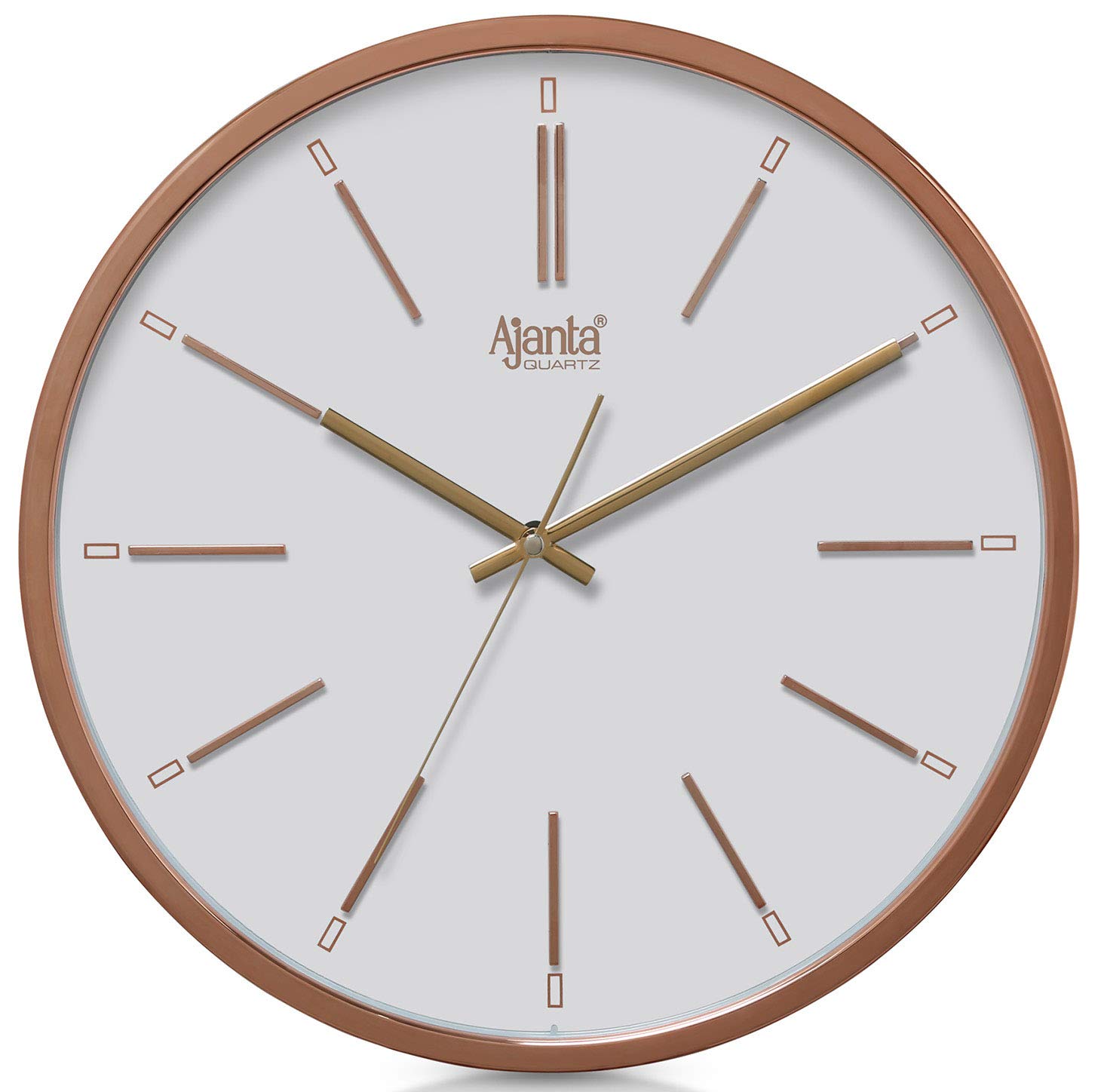 AjantaPlastic Real Silent Sweep Movement Modern Designer Analog Clock (Copper, 315X50X315Mm)