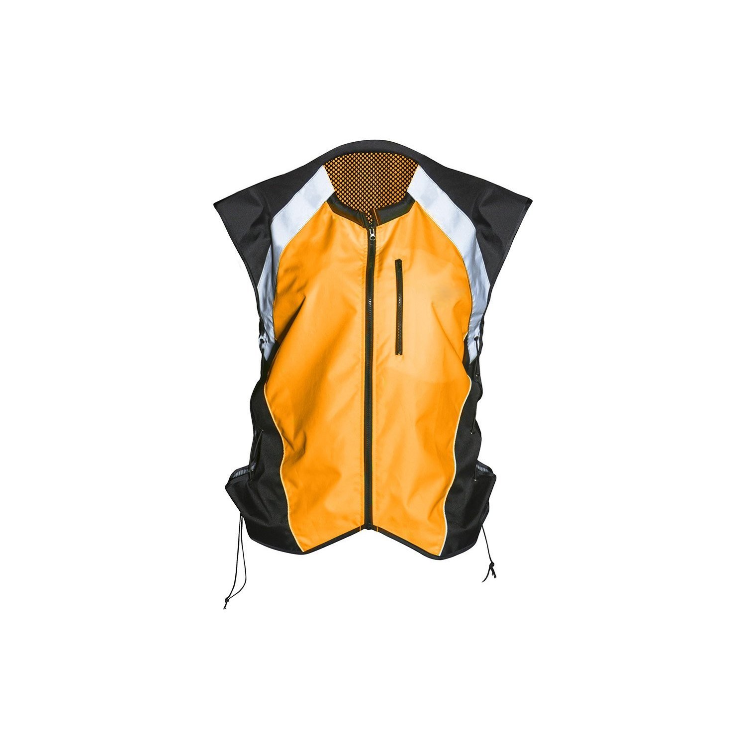 Badass Moto Hi Vis Vest Reflective Motorcycle Vests For Men - Orange Safety Vest With Pockets, Motorcycle Safety Gear Jacket Hunting Vest High Visibility Vest Running, Motorcycle Reflective Vest - 3XL