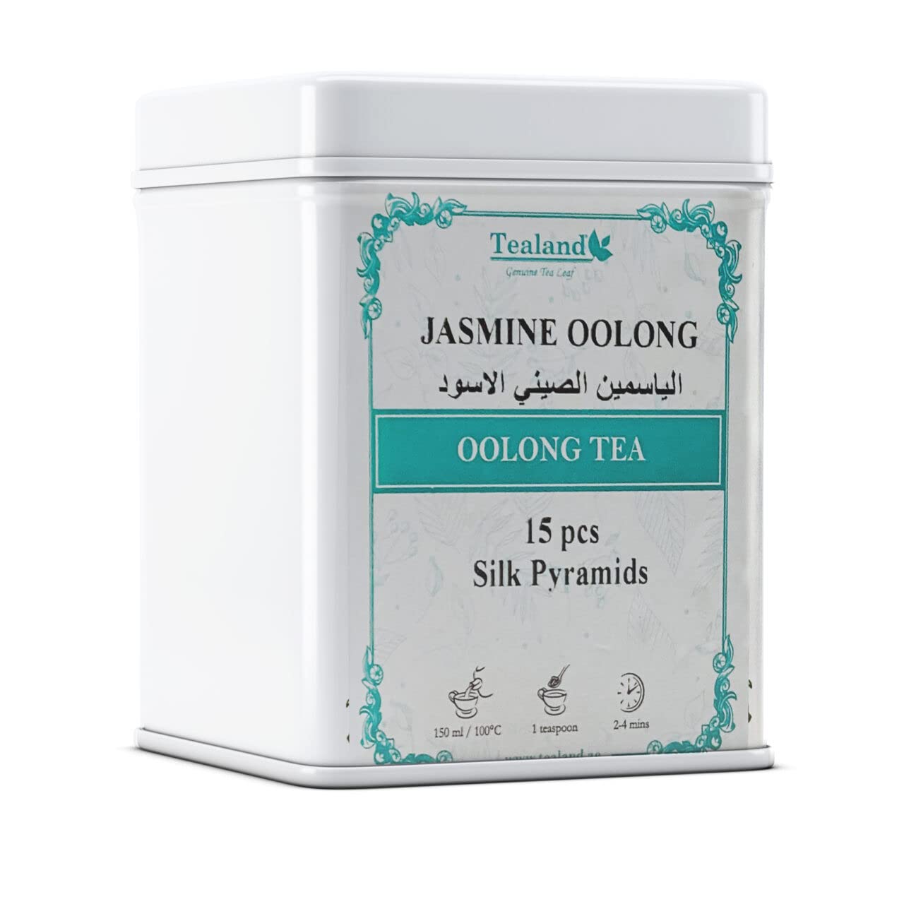 TealandPyramid Jasmine Oolong Special Strong Malty Loose Leaf Breakfast Invigorating Aroma 100% Natural Ingredients Anti-Oxidants Rich 15pcs