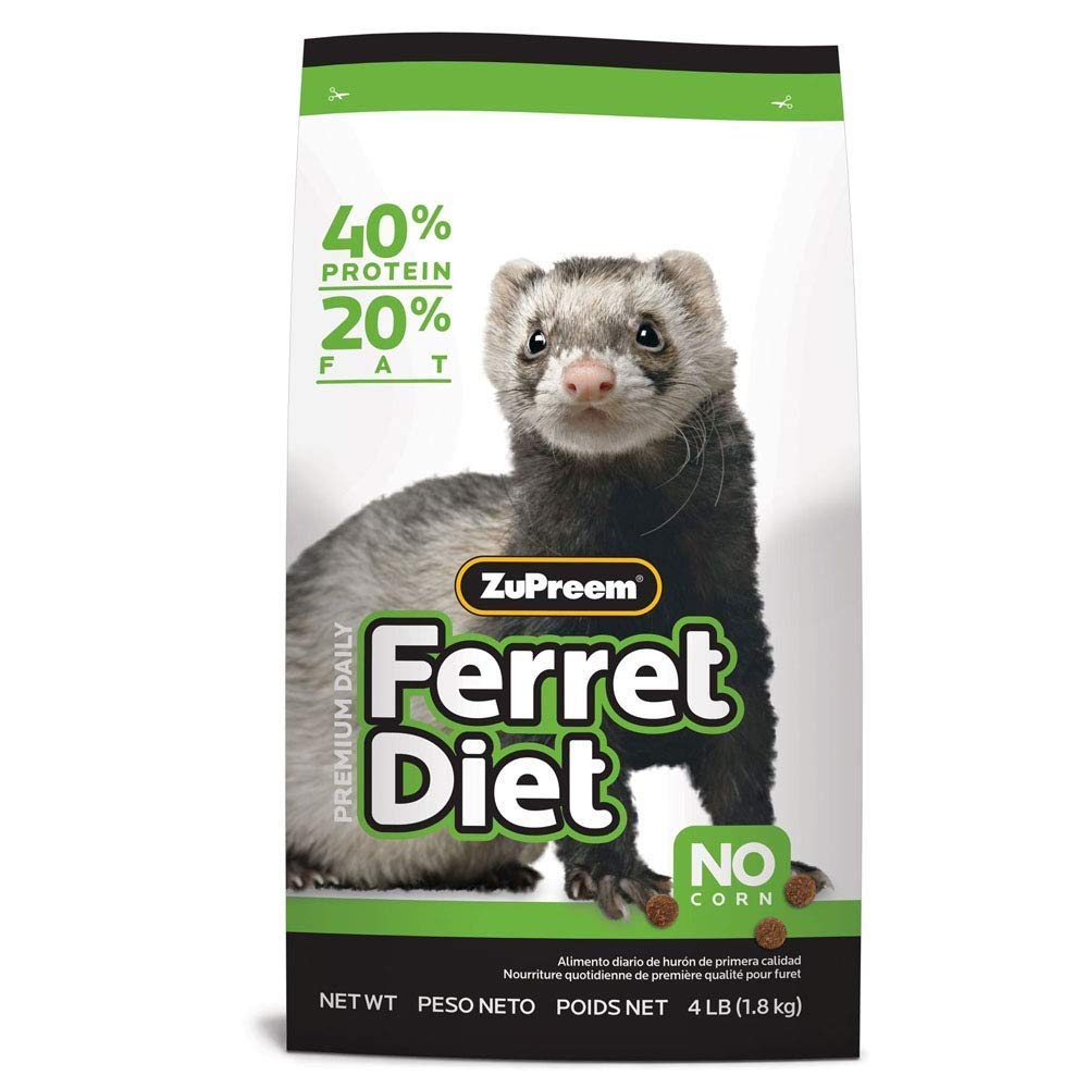 ZuPreemPremium Daily Ferret Food, 4 lb - Made in USA, Complete Nutrition Diet, Highly Digestible, No Corn