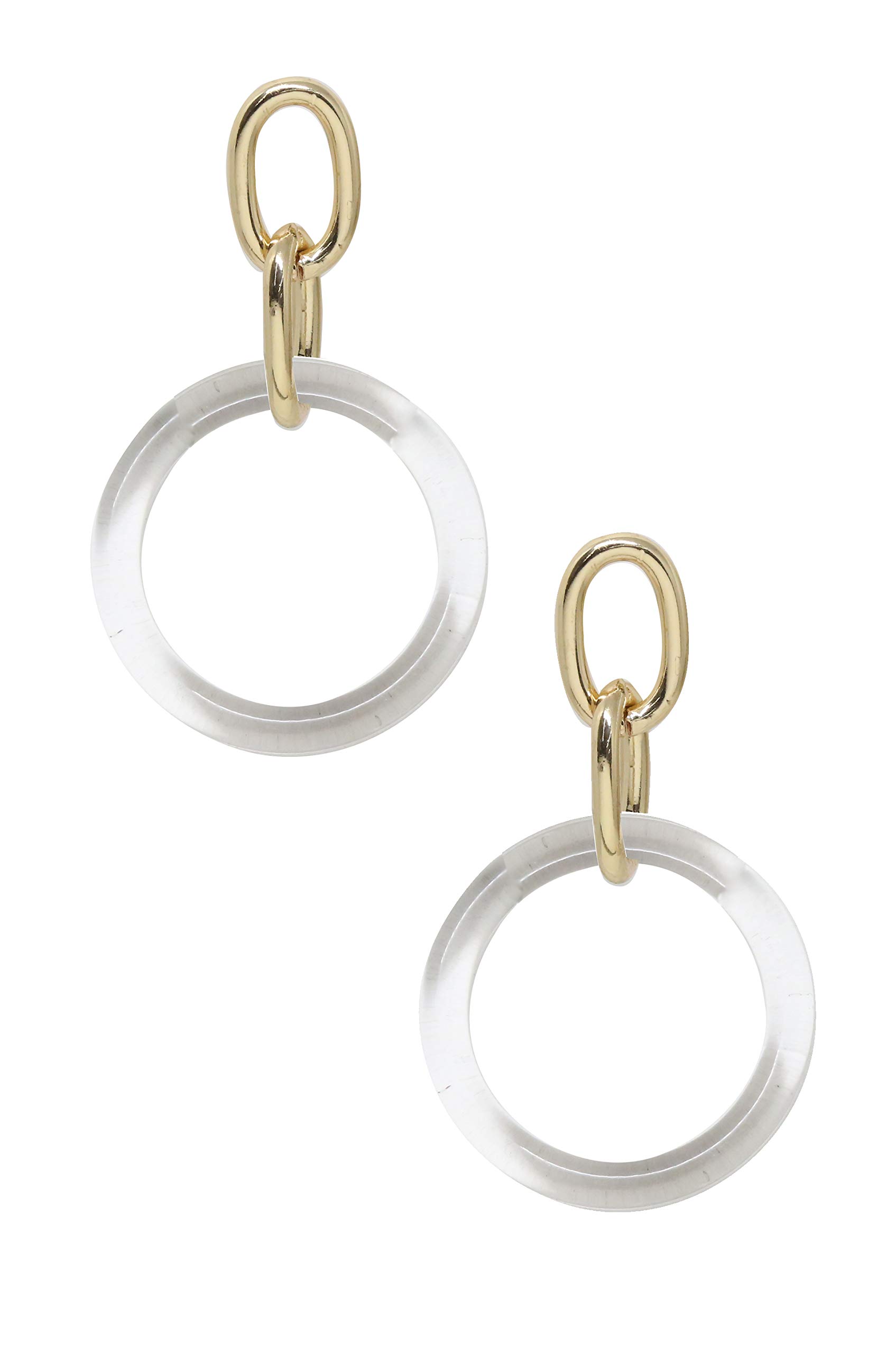 EttikaWomen's Be True Earrings in Clear and Gold, One Size