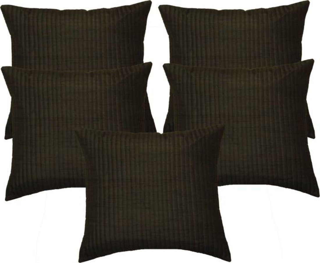 Desi HaultDesi Hault Cushion Cover 16x16 Set of 5 Striped Black Color (40cm x 40cm)