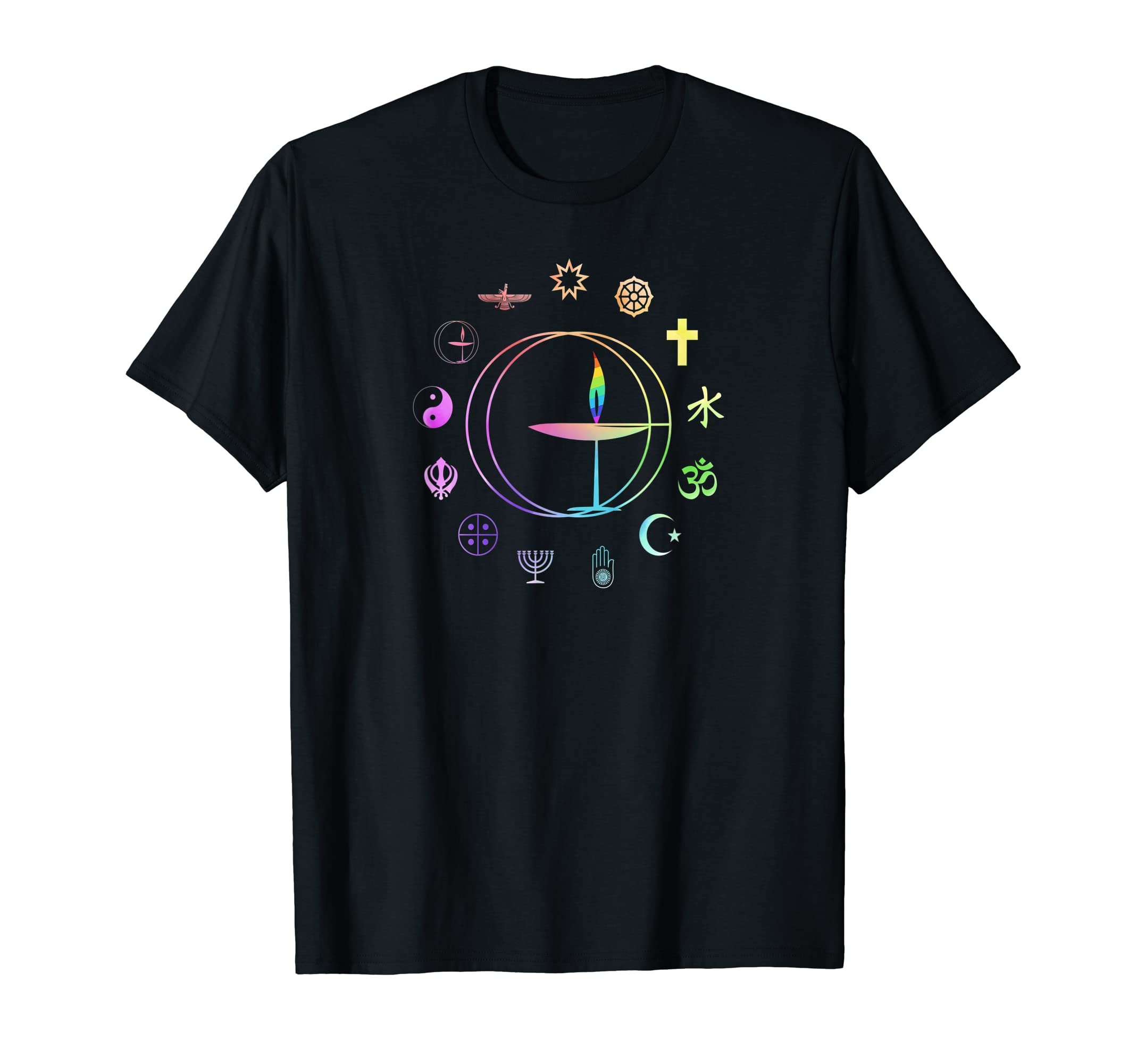 Unitarian Universalist T Shirt - Rainbow UU Chalice T-Shirt