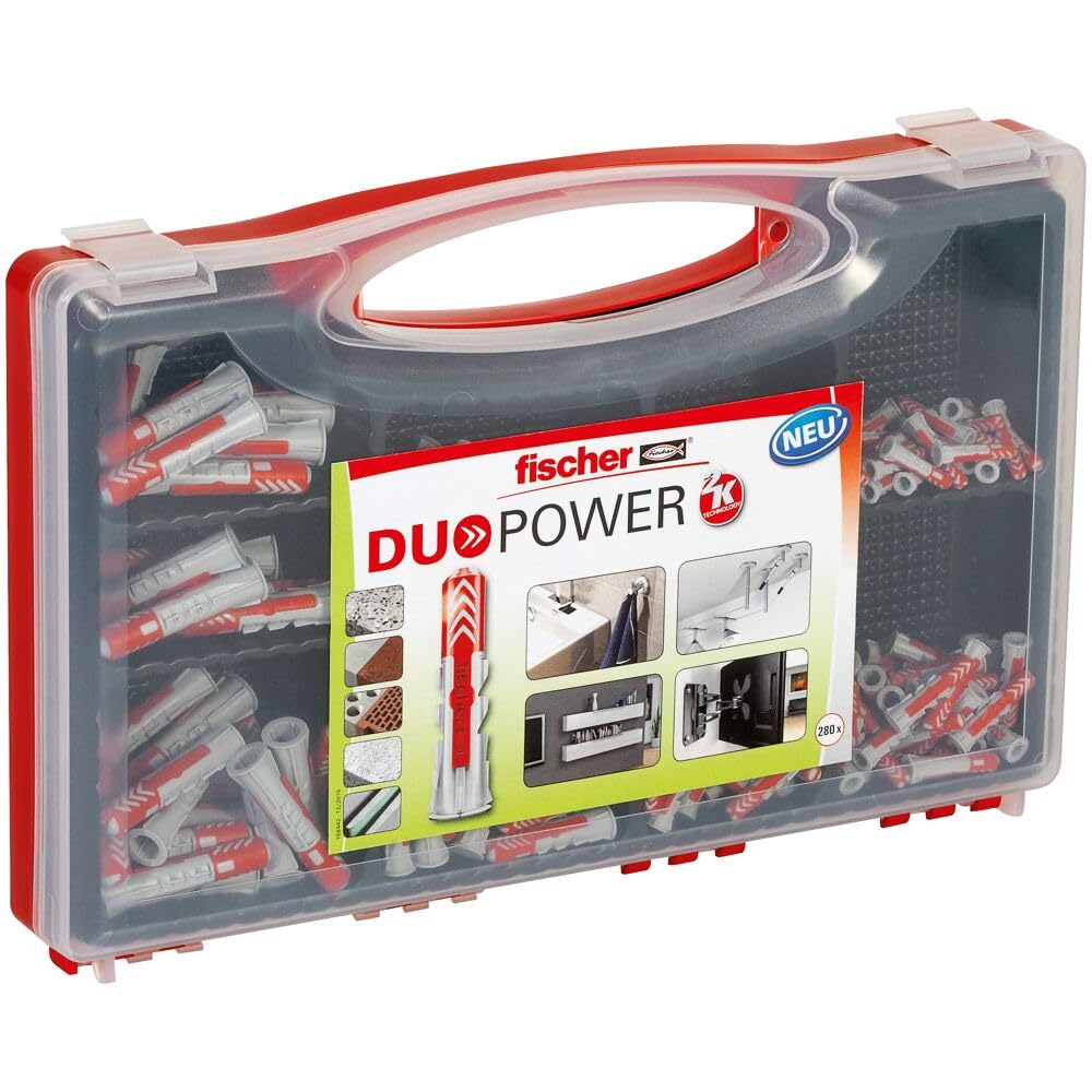 fischerRedbox Duopower 280 Tasselli per Muro Pieno, Mattone Forato, Cartongesso e Gasbeton, 535973 Dowels, Grey/Red