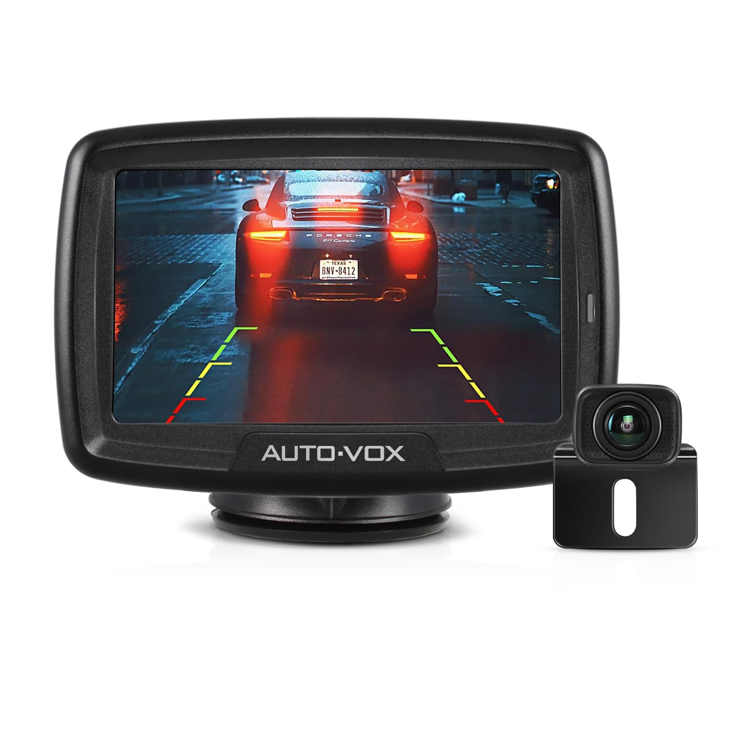 AUTO-VOX CS-2 Wireless Backup Camera with 4.3" Car Monitor, Easy Install Stable Digital Signal Back Up Camera System, Super Night Vision Reverse Cam for Truck, SUV, Van, Trailer