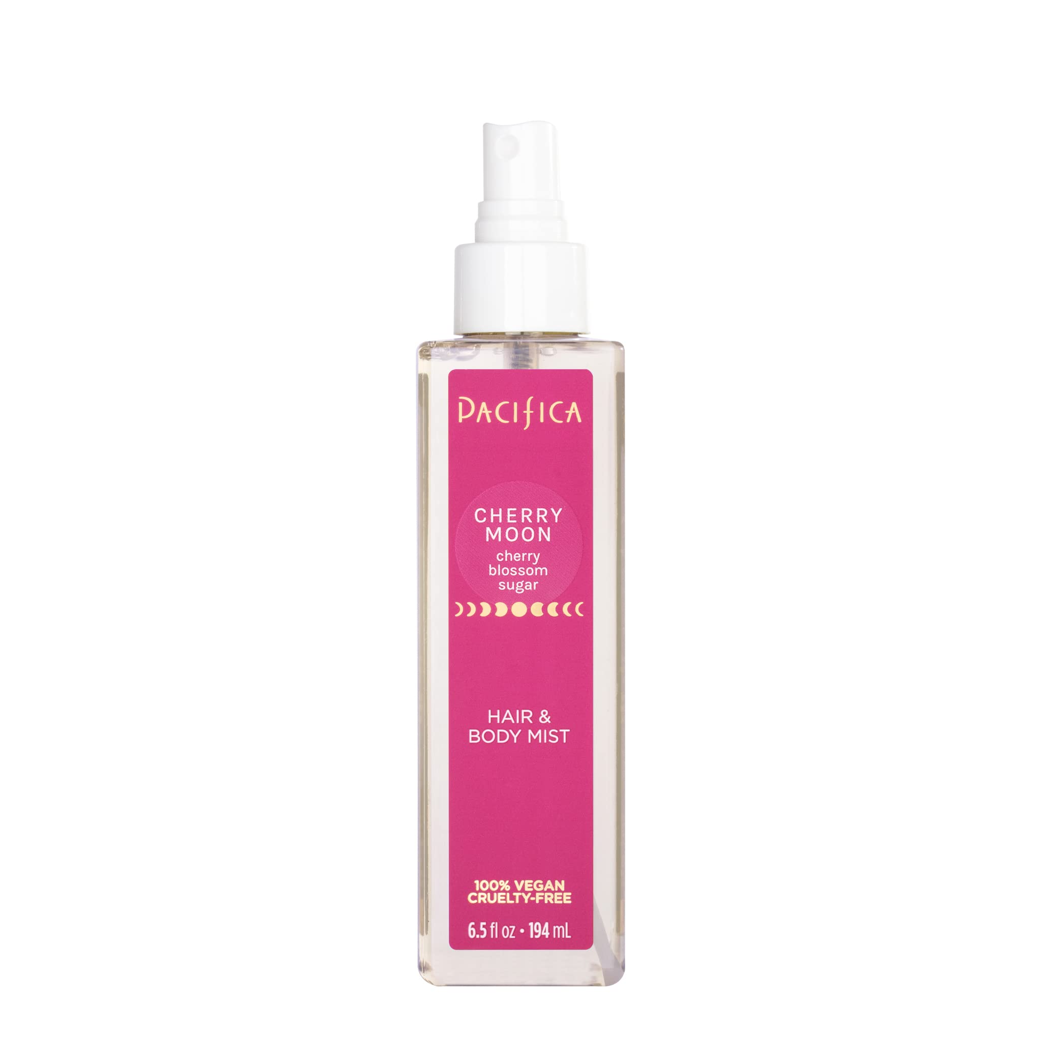 Pacifica Beauty | Cherry Moon Hair Perfume & Body Spray | Cherry Blossom, Sugar Notes | Natural + Essential Oils | Alcohol Free | Clean Fragrance | Vegan + Cruelty Free