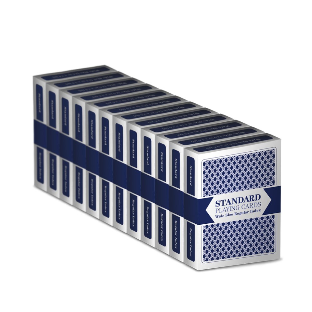 Brybelly 12 Blue Decks Standard Playing Cards by Brybelly (Wide-Size, Regular Index)