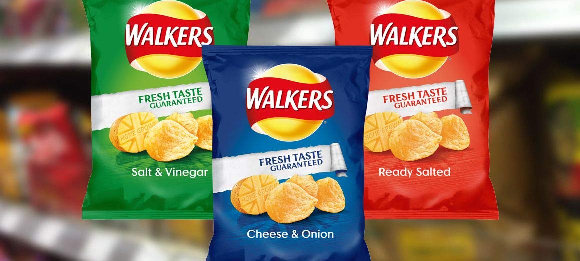 Walkers Variety Box Crisps (Pack of 60) - 24 x Cheese Onion, 24 x Ready Salted, 12 x Salt & Vinegar