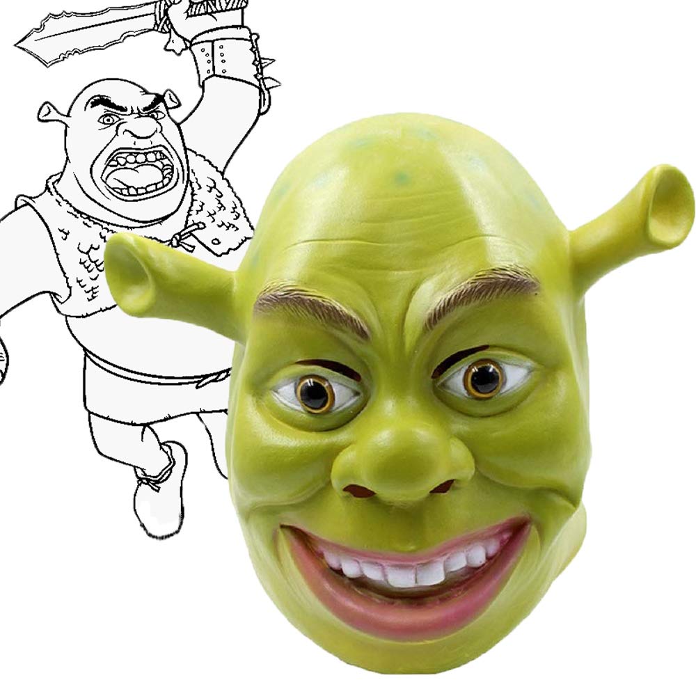 WPOYMShrek MaskHalloween Cosplay Prop Party Theme Costume UnisexFull Head Shrek Mask Halloween Cosplay