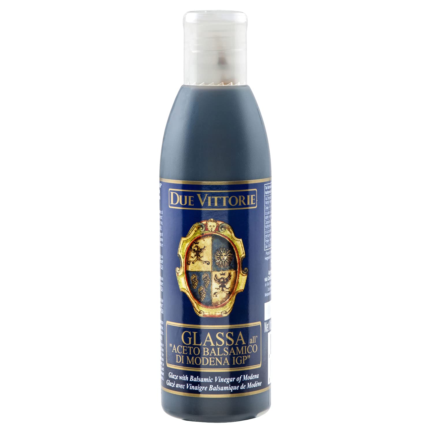 Due Vittorie Balsamic Crema Balsamic Glaze Reduction - Barrel Aged Balsamic Vinegar Glaze Made from Aceto Balsamico Di Modena IGP Italy - Gluten Free Balsamic Reduction 8.45 oz bottle - Pack of 1