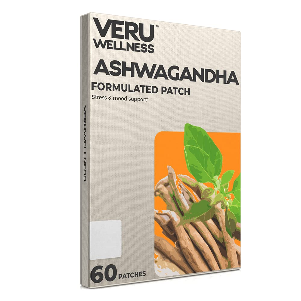 Veru WellnessAshwagandha Patch - Stress Relief, Natural Mood Support, Stress, Energy, and Focus Support Patches (60 Count)