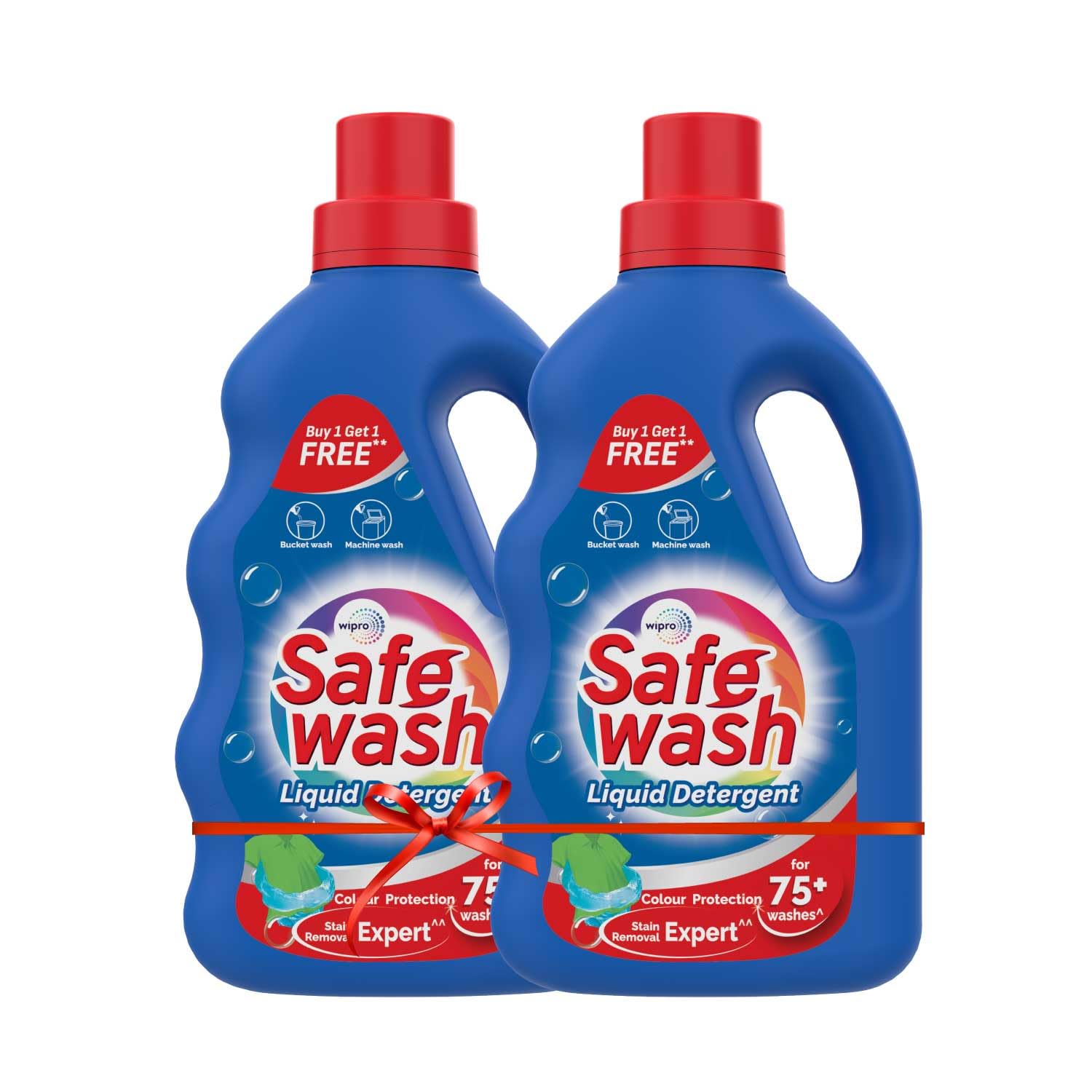 Safewash Gentle Premium Liquid Detergent 1L Bottle (Pack of 2) with Active Fabric Conditioners| Soda and Bleach Free| PH Neutral Formula for 7-in-1 Expert Care