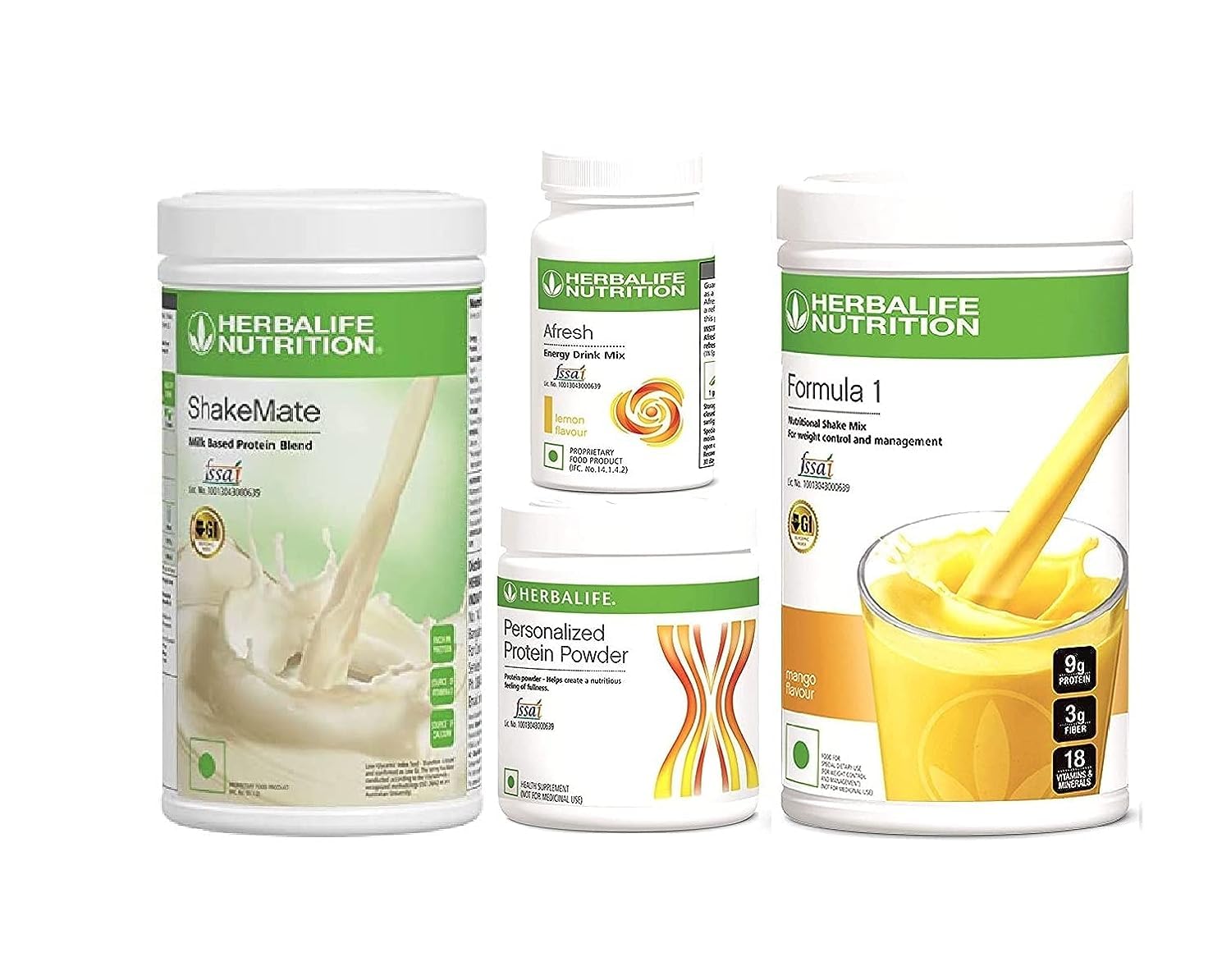 HERBALIFE Weight Loss Combo (Formula 1 Mango Flavor, shakemate, protein powder & Afresh Energy Drink Lemon Flavor (1250 GM)