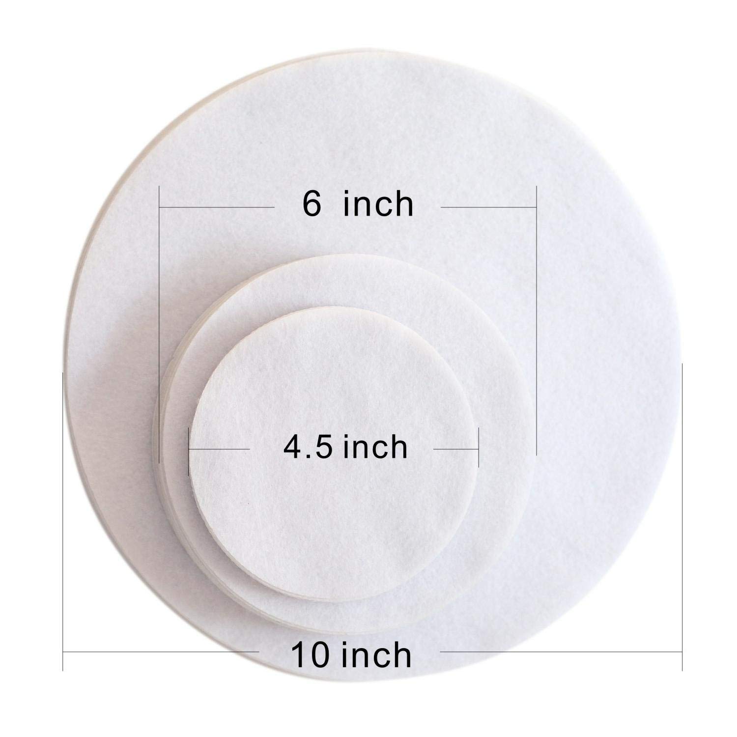 HomeRoots Soft White Felt Plate Dividers 12-10" 24-6" 12-4.5" Set of 48 White dish separator pads