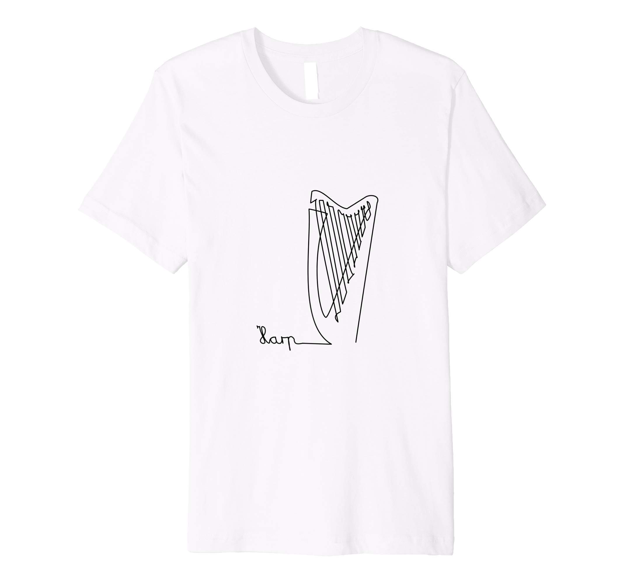 Harp Symphony Orchestra Music Design One-Line Harp Premium T-Shirt