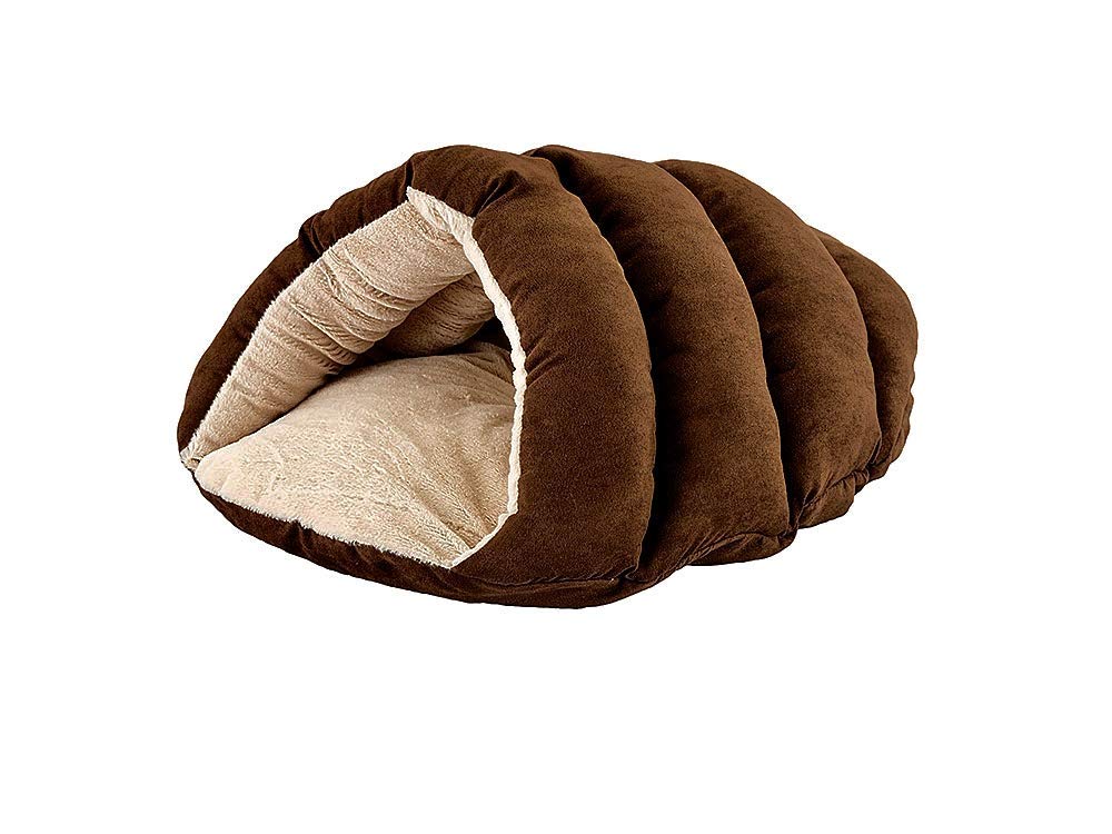 SPOT Sleep Zone Cuddle Cave - Cat Cave Bed for Indoor Cats and Mini Dogs, Durable, Comfortable, Washable for Kittens and Puppies under 10 lbs and 12 inches Long, Chocolate Color