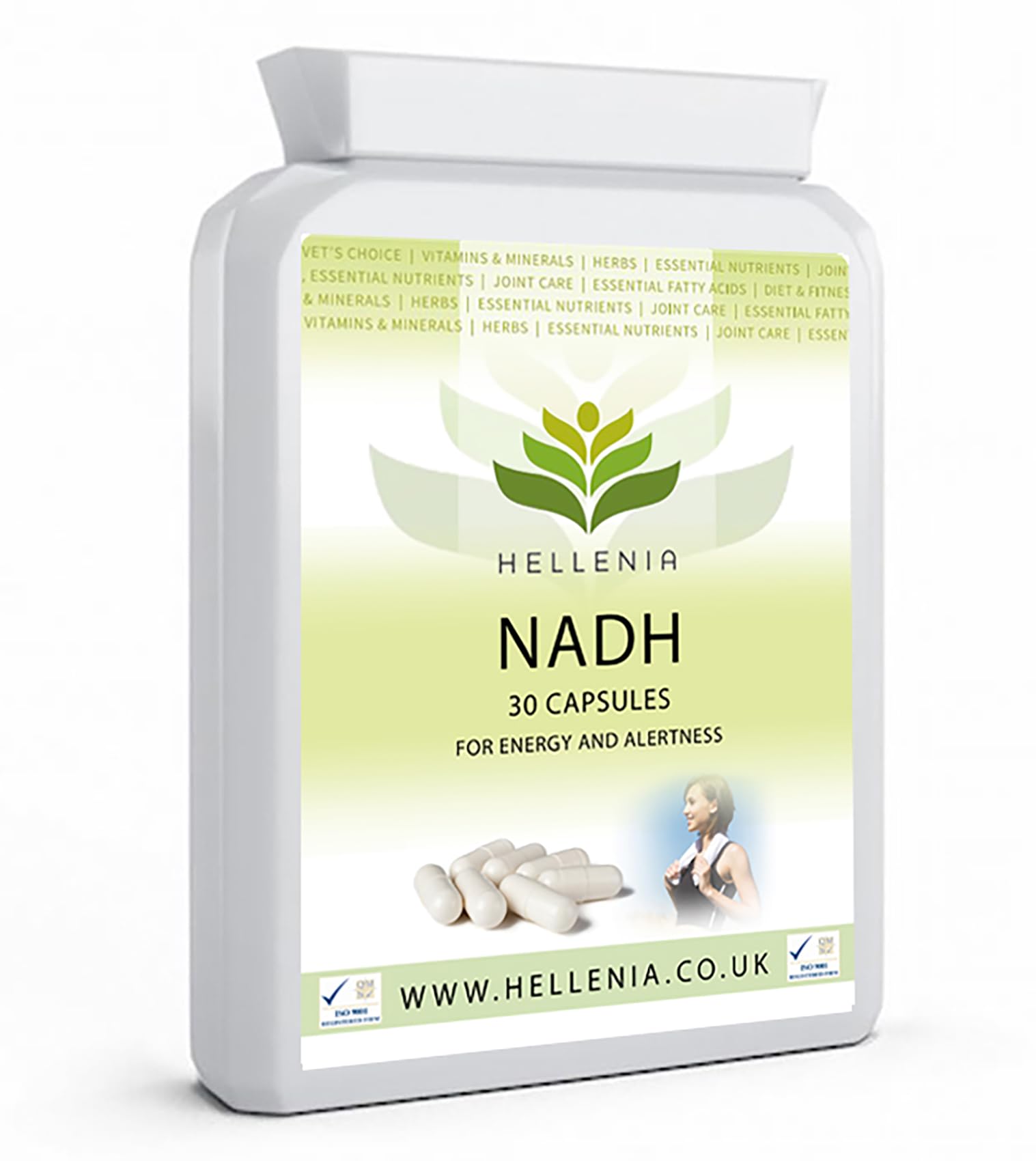 Hellenia NADH 10mg | 30 Capsules | Energy Supplement | Vegan Friendly