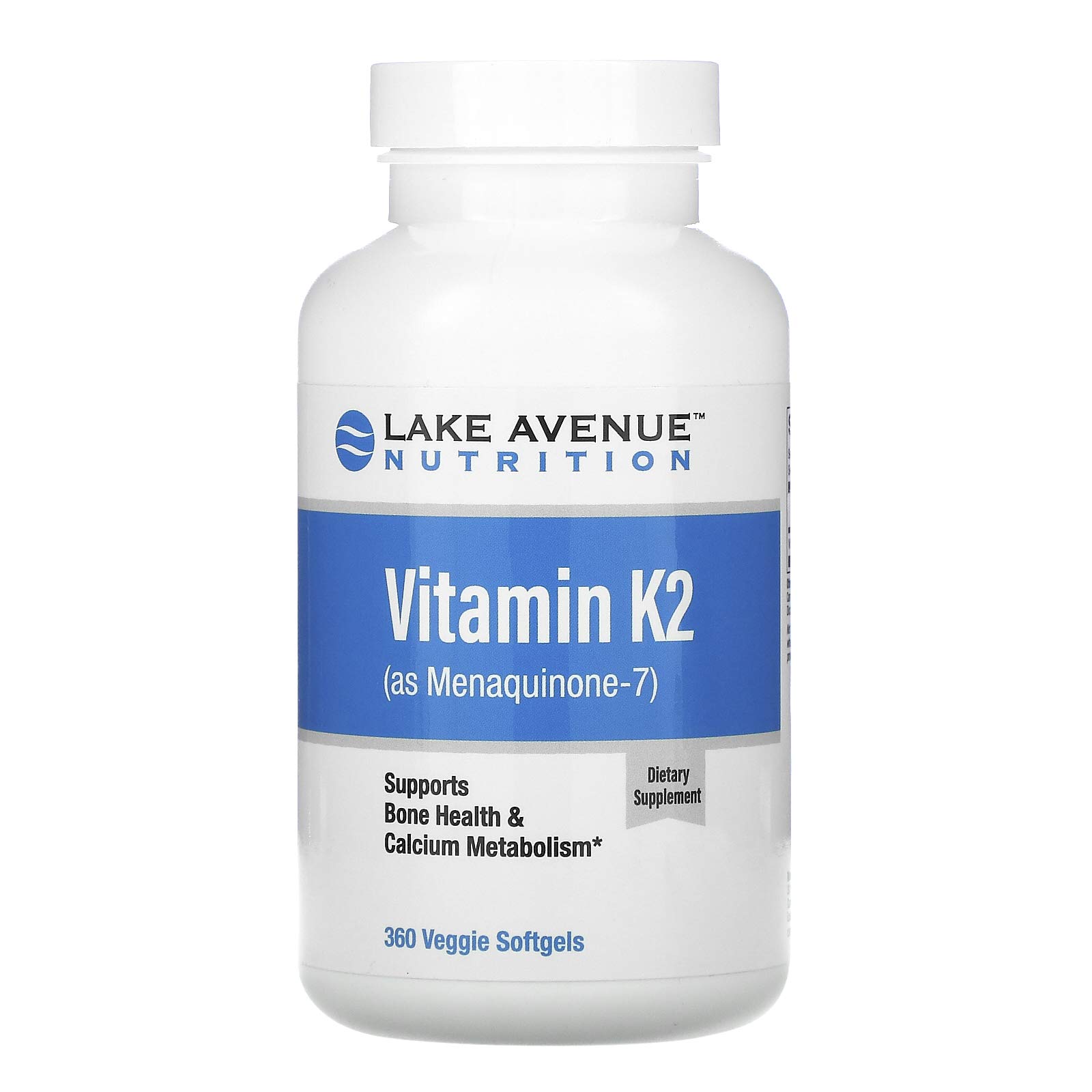 Lake Avenue NutritionVitamin K2 (as Menaquinone-7), 50 mcg, 360 Veggie Softgels