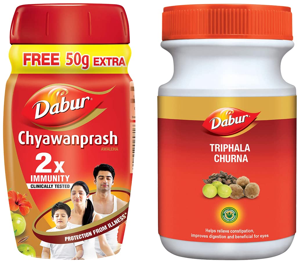 Dabur Chyawanprash - 2 X Immunity - 500 gm & Dabur Triphala Churna Ayurvedic Remedy For Gastro Intestinal Health - 500g