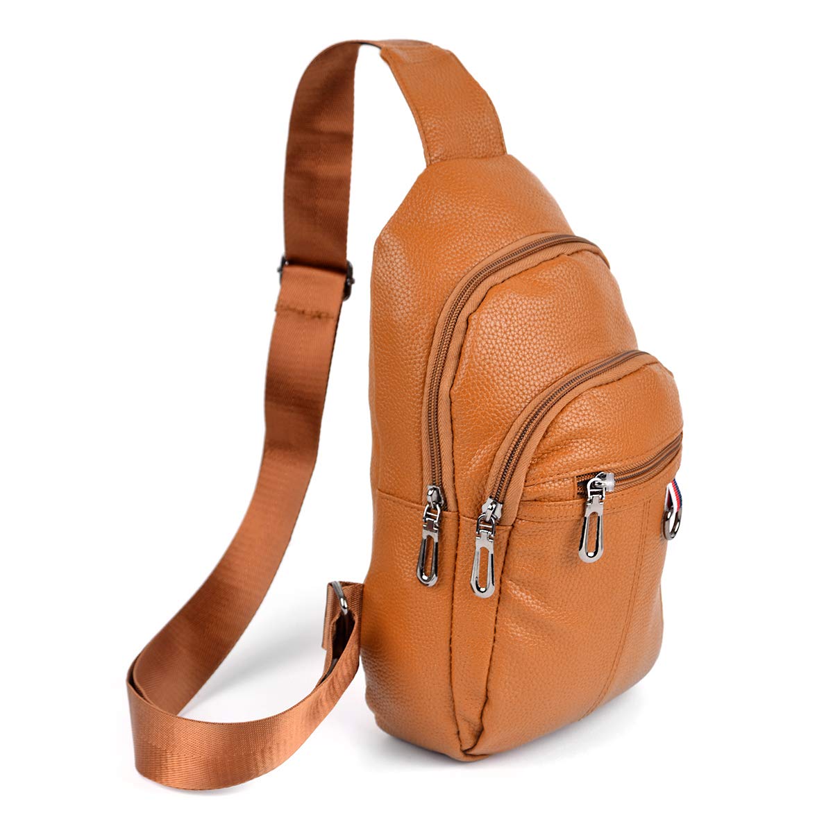 WESTENDSynthetic Leather Crossbody Sling Bag Backpack with Adjustable Strap