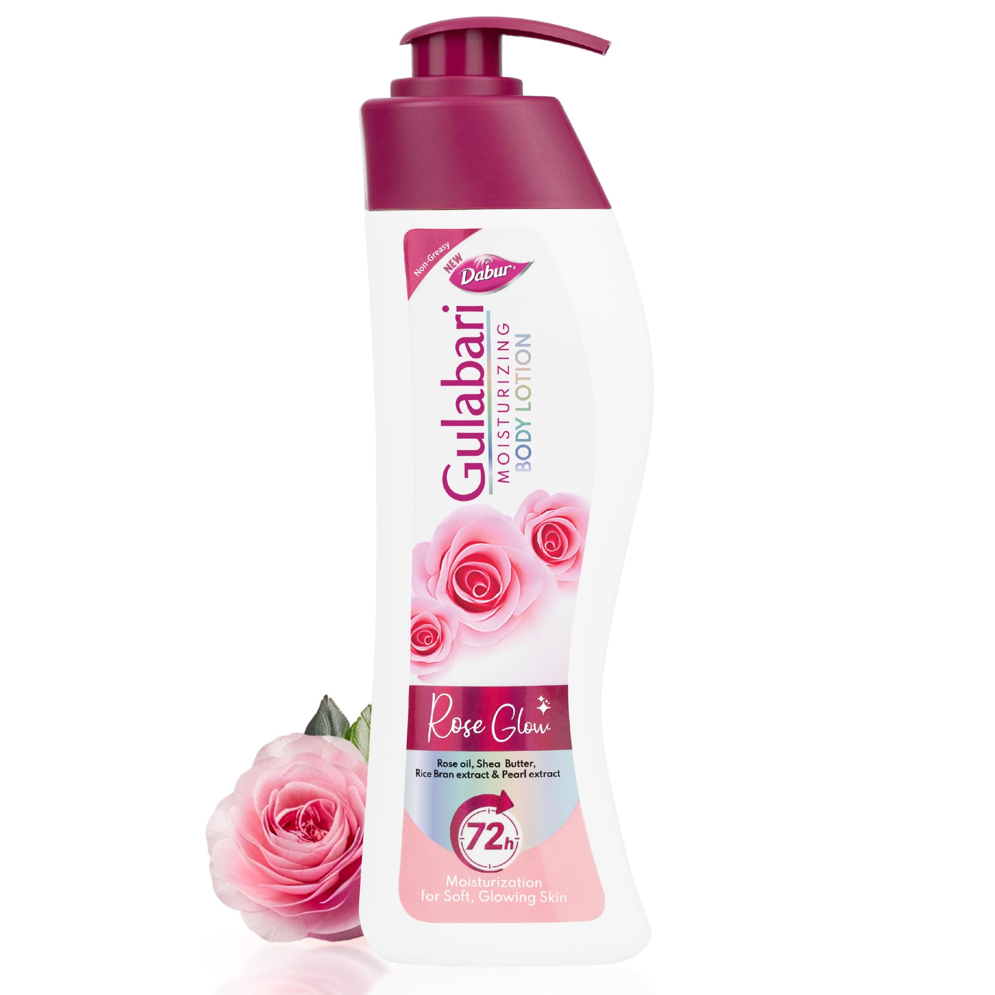 Dabur Gulabari Moisturizing Body Lotion - 400ml For Dry & Dull Skin, Made with 100% Organic Rose Oil, Dermatologically Tested and Paraben Free