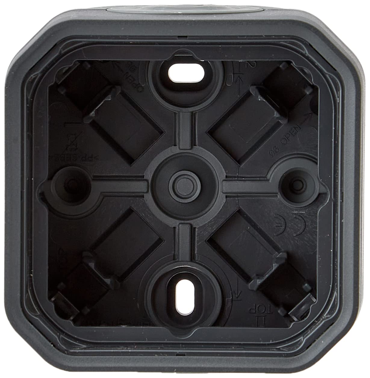 Legrand - Waterproof housing Plexo 1 compartment for surface mounting, equipped with 2 end caps with soft membrane, 1 entrance in anthracite