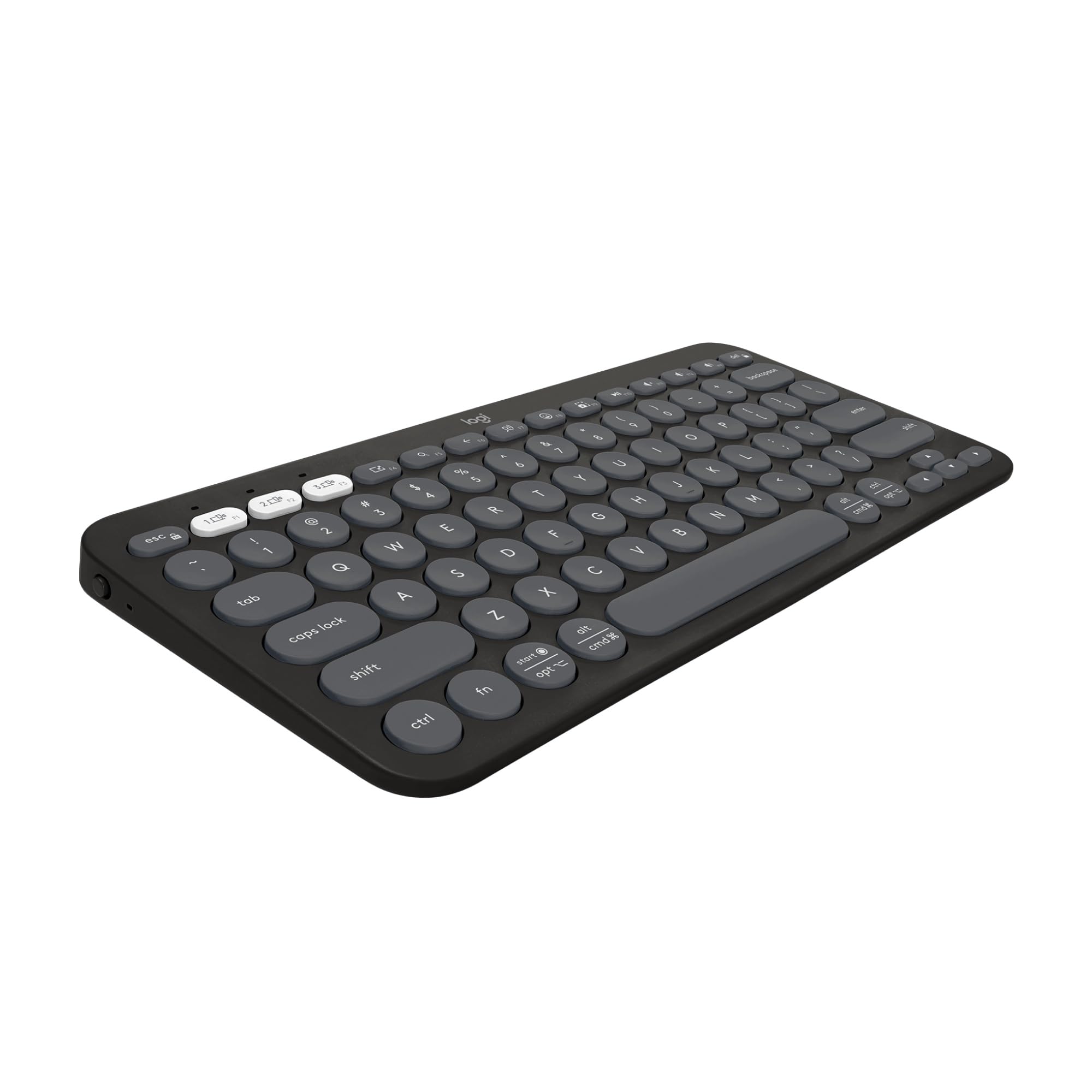 LogitechPebble Keys 2 K380s, Multi-Device Bluetooth Wireless Keyboard with Customisable Shortcuts,Slim and Portable,Easy-Switch for Windows/macOS/iPadOS/Android/Chrome OS, QWERTY UK Layout, Graphite