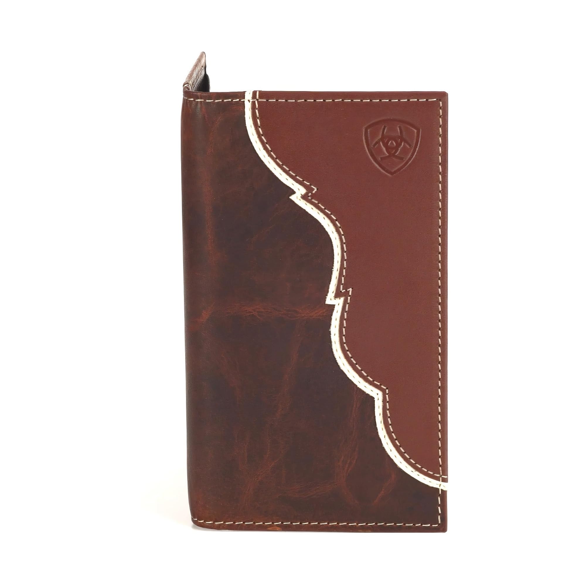 ARIAT Two Tone Shield Logo Tan Rodeo Wallet - A3547708, Two Tone Brown, Rodeo Wallet