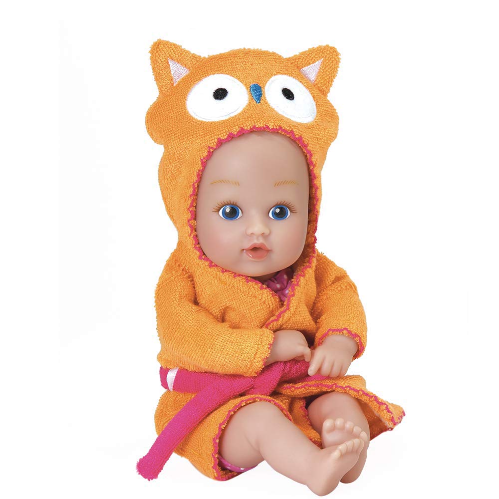 Adora Bath Time Baby Tots Collection, 8.5" Baby Doll and Clothes Set, Made with Fresh Powder Scent, Machine Washable and Exclusive QuickDri Vinyl Body, Birthday Gift For Ages 1+ - Owl