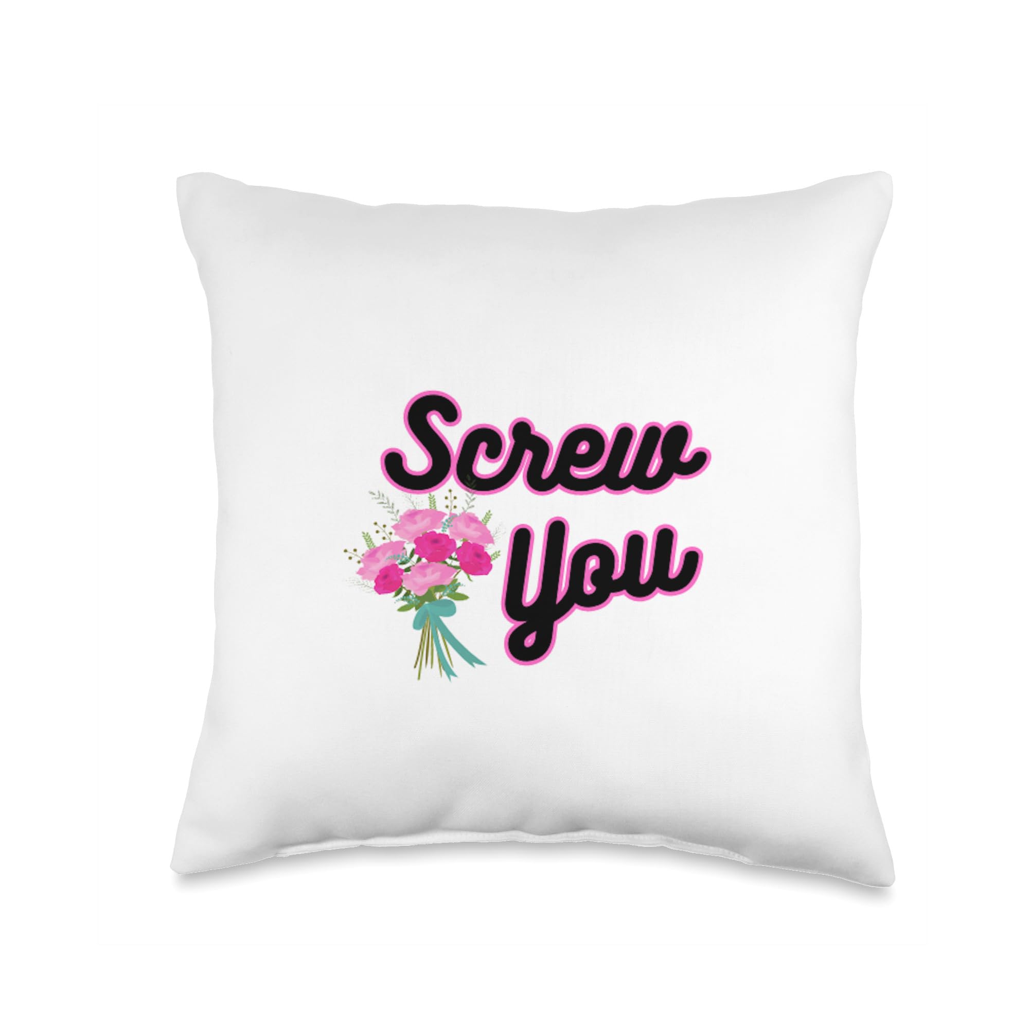 RBF Screw You Throw Pillow, 16x16, Multicolor