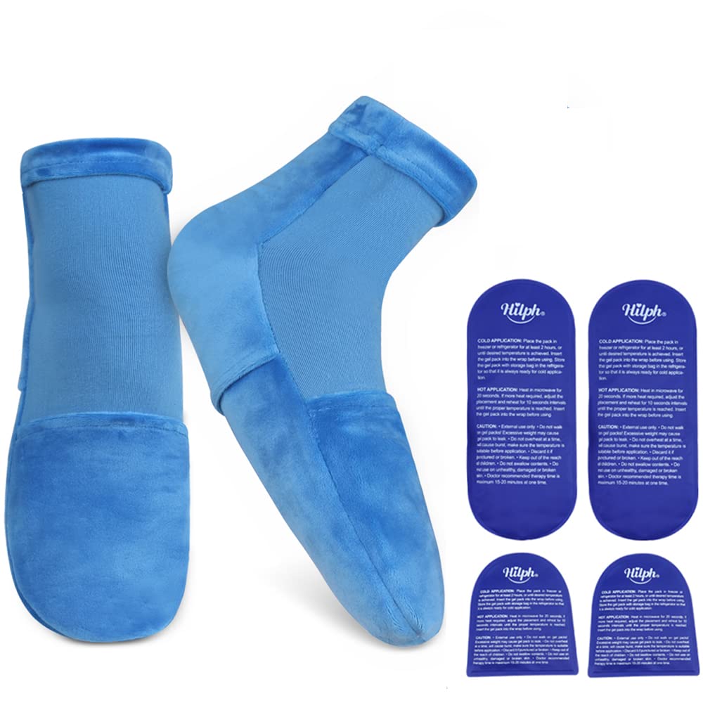 Hilph Cold Therapy Socks for Feet Pain Relief, Foot Ice Pack Cooling Socks for Hot Feet, Plantar Fasciitis, Neuropathy, Chemotherapy Recovery, Arthritis, Ankle & Heel Pain Relief - Large