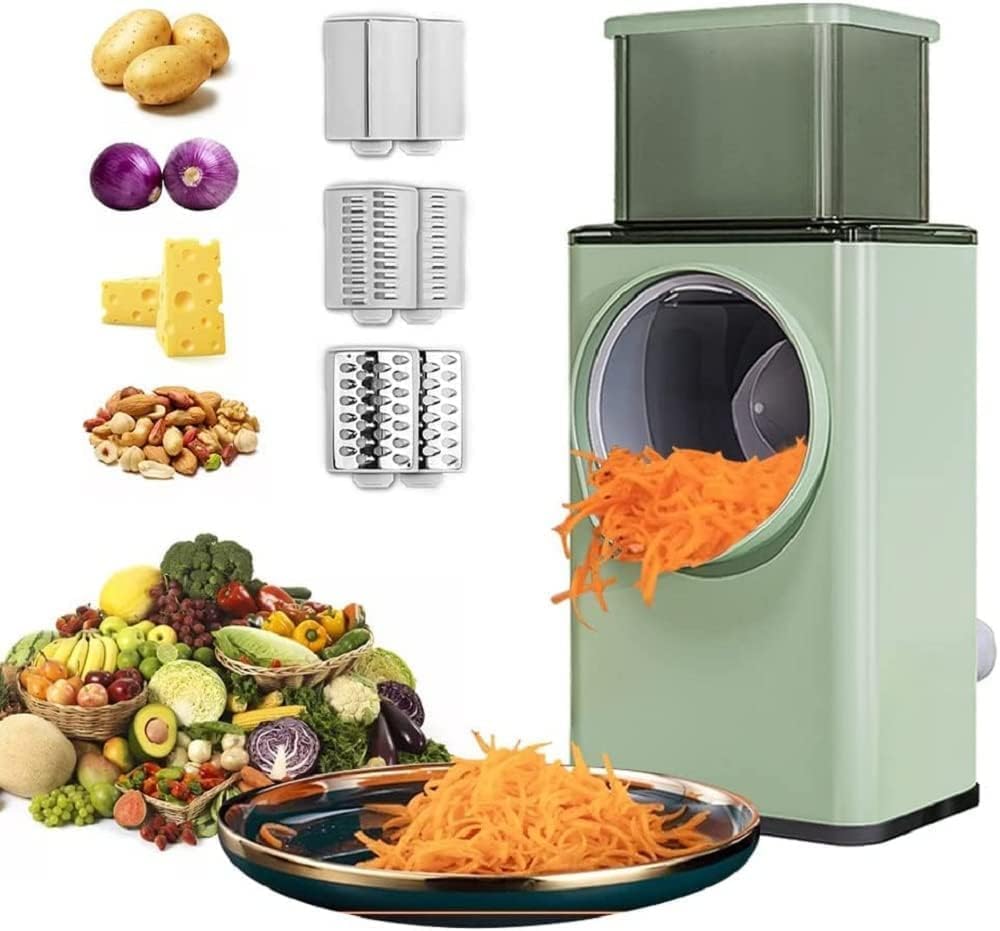 BUYERZONE Manual Vegetable Grater for Kitchen, Multifunctional Rotary Drum Vegetables Cutter Grater & Slicer, Cheese Grater, Salad Cutter, Vegetable Shredder, Mandoline Chopper, Salad Maker (Multi)