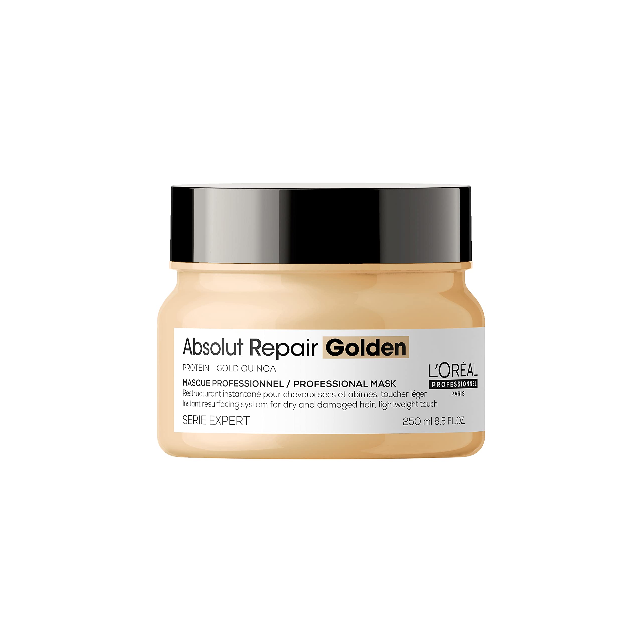 L'Oreal Professionnel Absolut Repair Golden Mask | Repairs Damage & Provides Shine | With Quinoa & Proteins | For Fine to Medium, Dry, & Damaged Hair | 8.5 Fl. Oz.