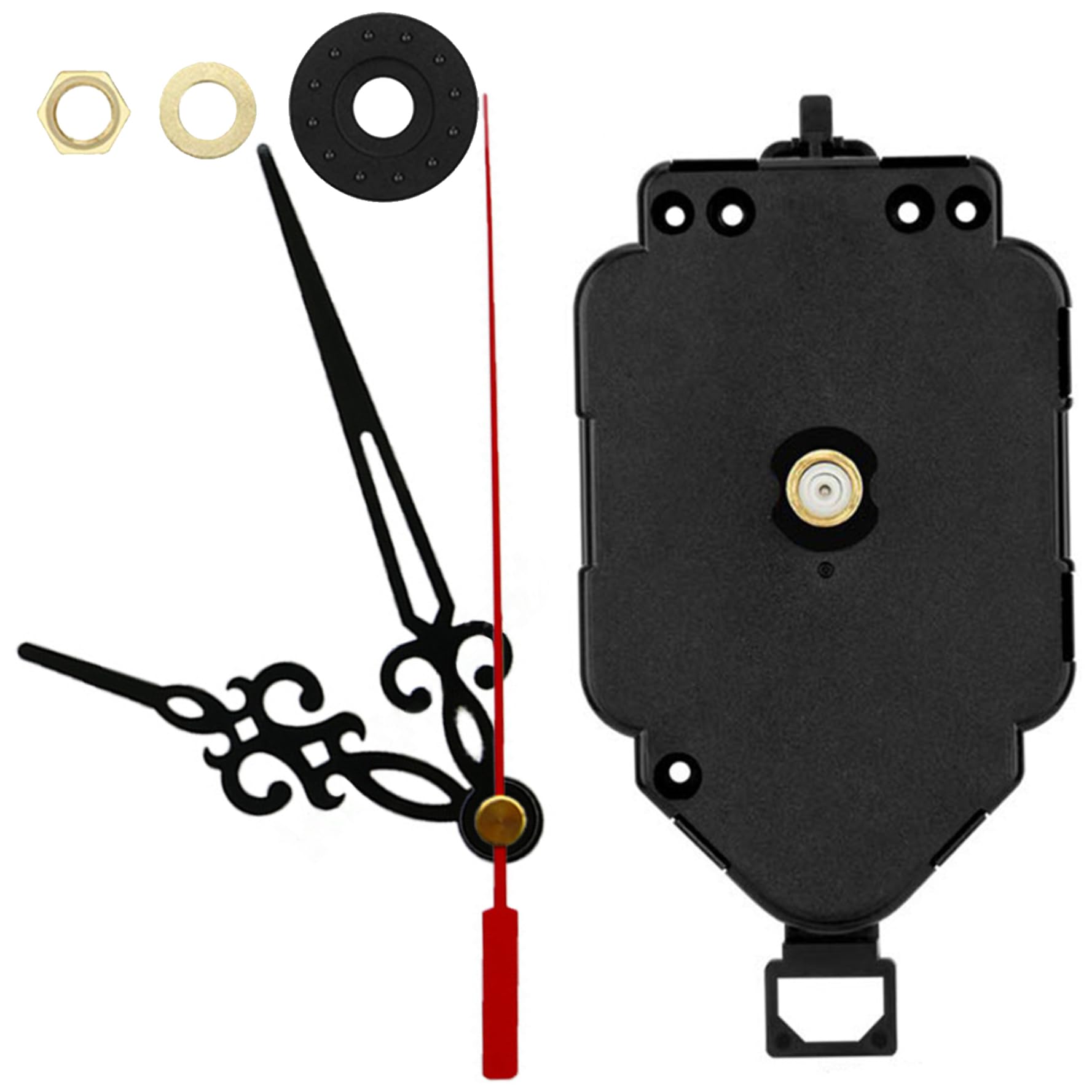 Hemore Clock Mechanism Replacement, 1set DIY Pendulum Clock Mechanism Kit, Battery Clock Replacement Mechanism, Minimalist Hanging Clock Kit (No Battery)