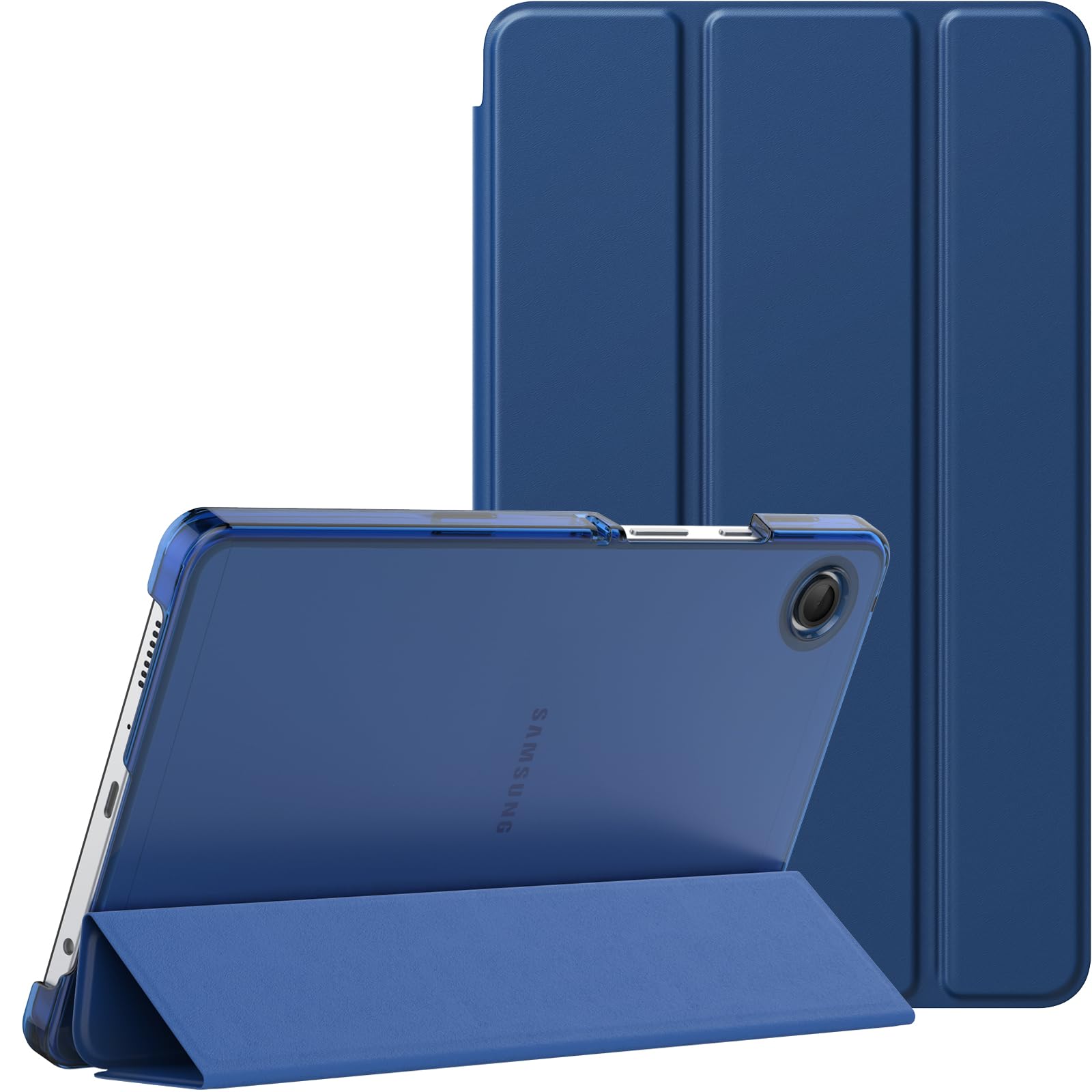 MoKo Case Fits Samsung Galaxy Tab A9 8.7-Inch 2023 (SM-X110/X115/X117), Lightweight Stand Smart Case Hard Shell for All-New Galaxy Tab A9 8.7" 2023 Tablet, Two View Angle, Navy Blue