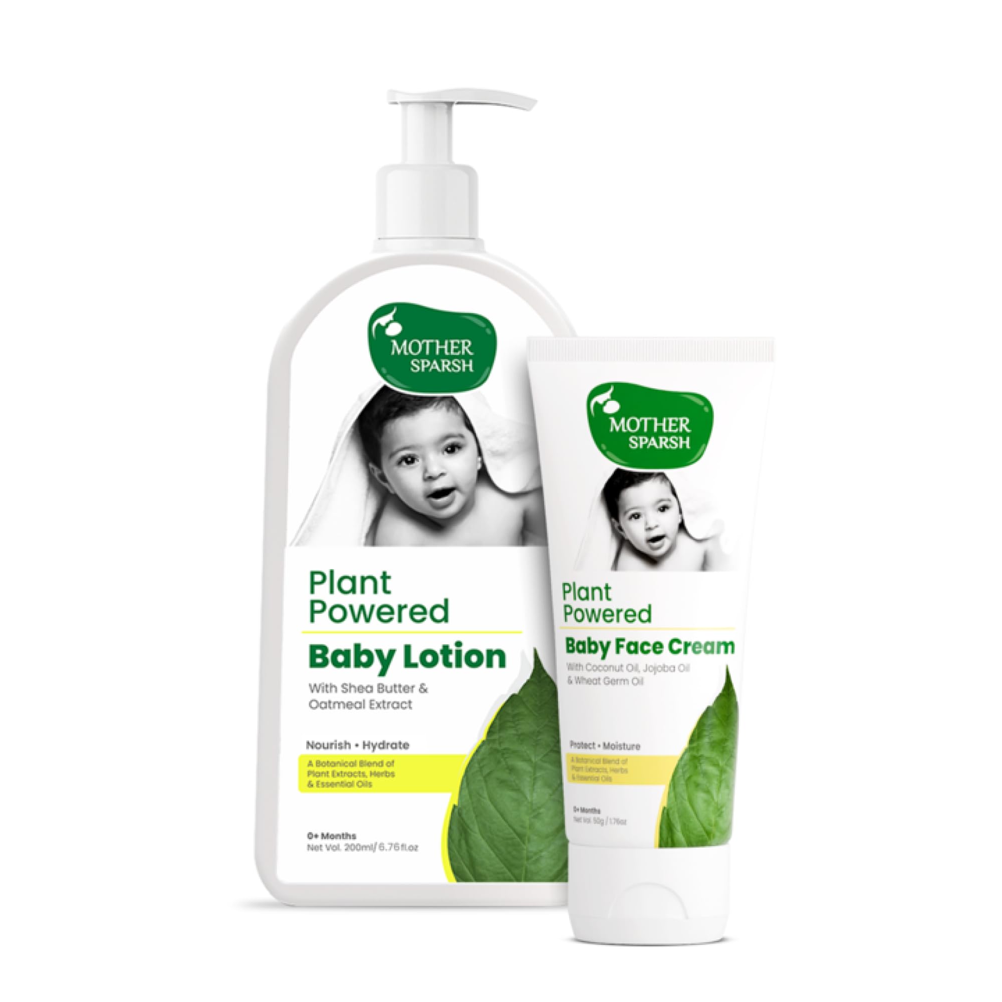 Plant Powered Natural Baby Face Cream, 50g + Plant Powered Natural Baby Lotion, 200 ml