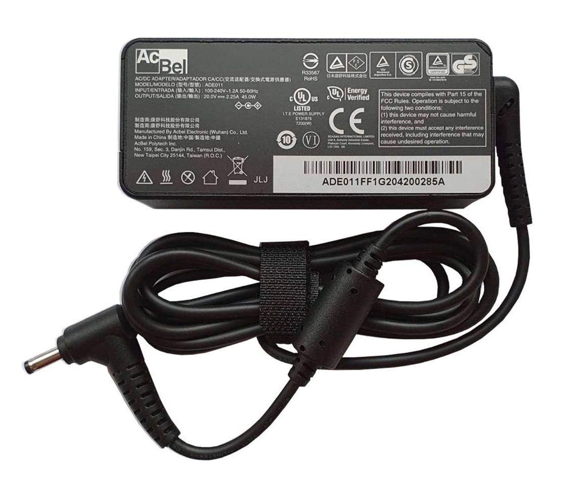 Replacement AC Adapter for laptop, compatible with Lenovo V15-IIL - 82C5 Laptop AC Battery Power Supply Charger Unit PSU 4.0mmx1.7mm 20V 2.25A + UK Power Cable