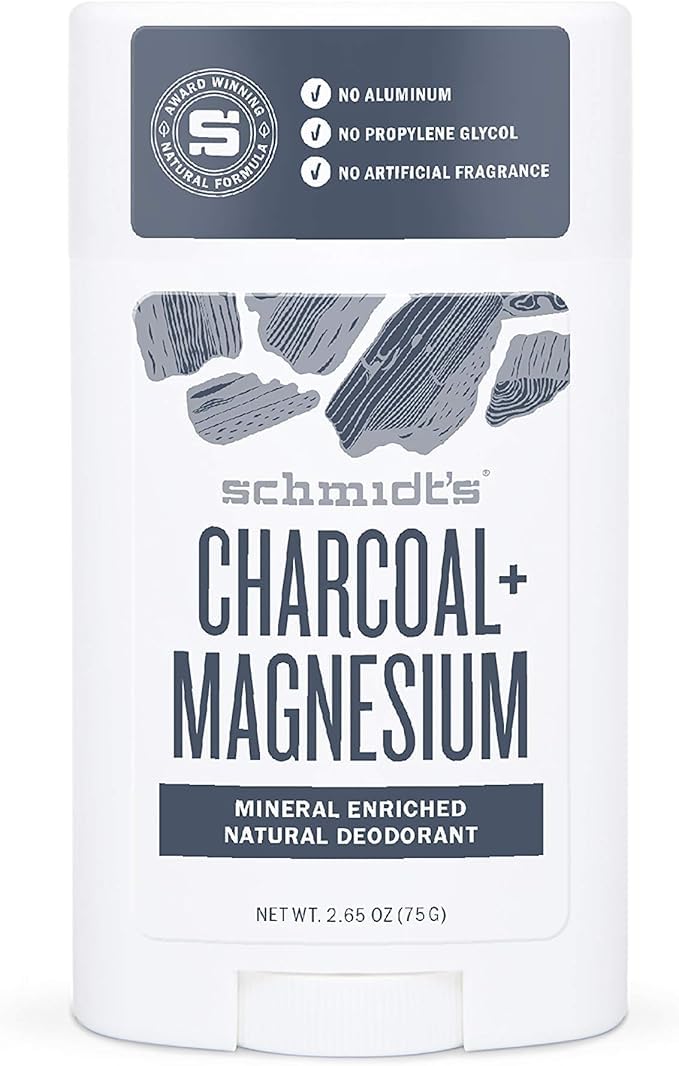 Schmidt's Stick Vegan Deodorant Charcoal & Magnesium, NET.WT 3.25 OZ (92G)