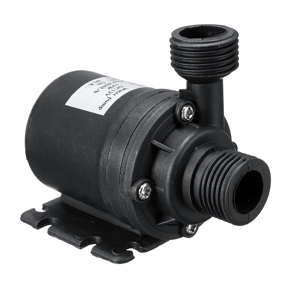 Decdeal 19W Fountain Water Pump, Mini DC 12V Lift 5M 800L/H Brushless Motor Submersible Water Pump