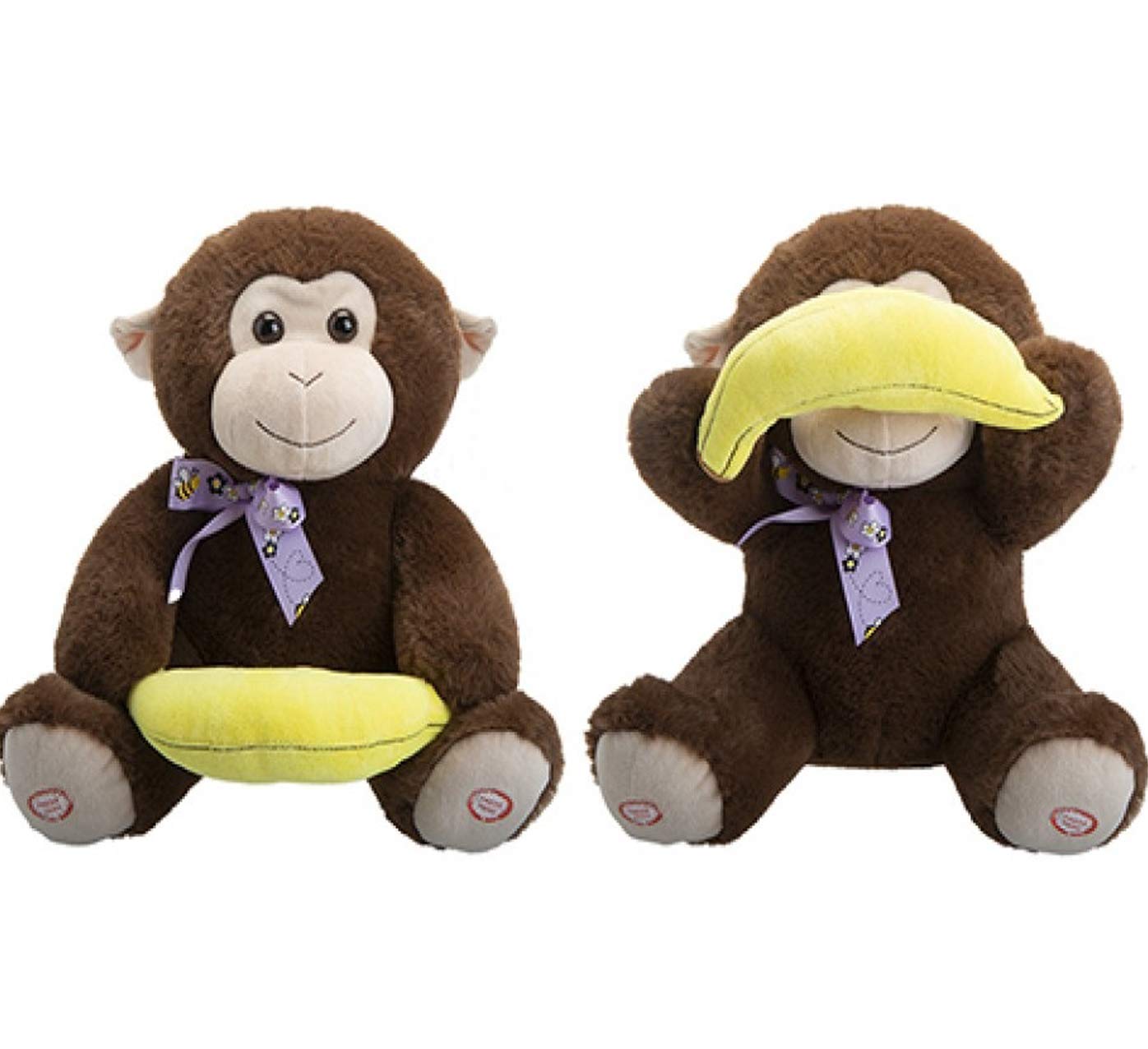 Peekaboo Talking Singing Moving Soft Plush Animal Toy Cute Teddy Kids Learning Toys Gift Quality (Monkey)