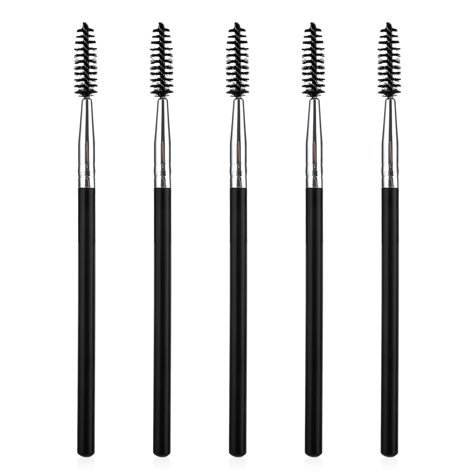 5 Pcs Eyelash Brush, Portable Eyebrow Brush Reusable Mascara Brush Wands Portable Spooly Eyelash Eyebrow Brushes Applicators Makeup Lash Spoolies Set for Lash Extensions