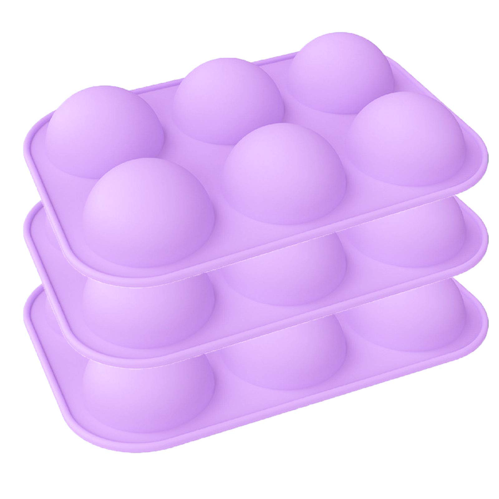 Half Sphere Silicone Mould Large 6-Cavity, 3 Packs Chocolate Ball Mould Baking Mold, Silicone Mould for Making Cake, Jelly, Dome