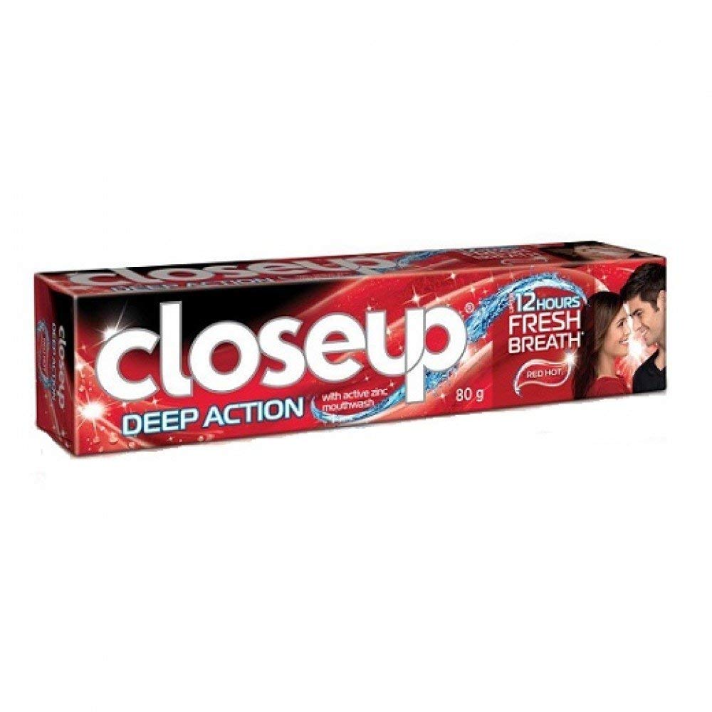 2 x 80g Closeup Deep Action Red Hot Toothpaste, Family Pack