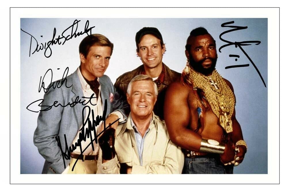 The A-Team Cast Multi Signed 12x8 Inch Photo Pre Printed Signature Autograph Gift