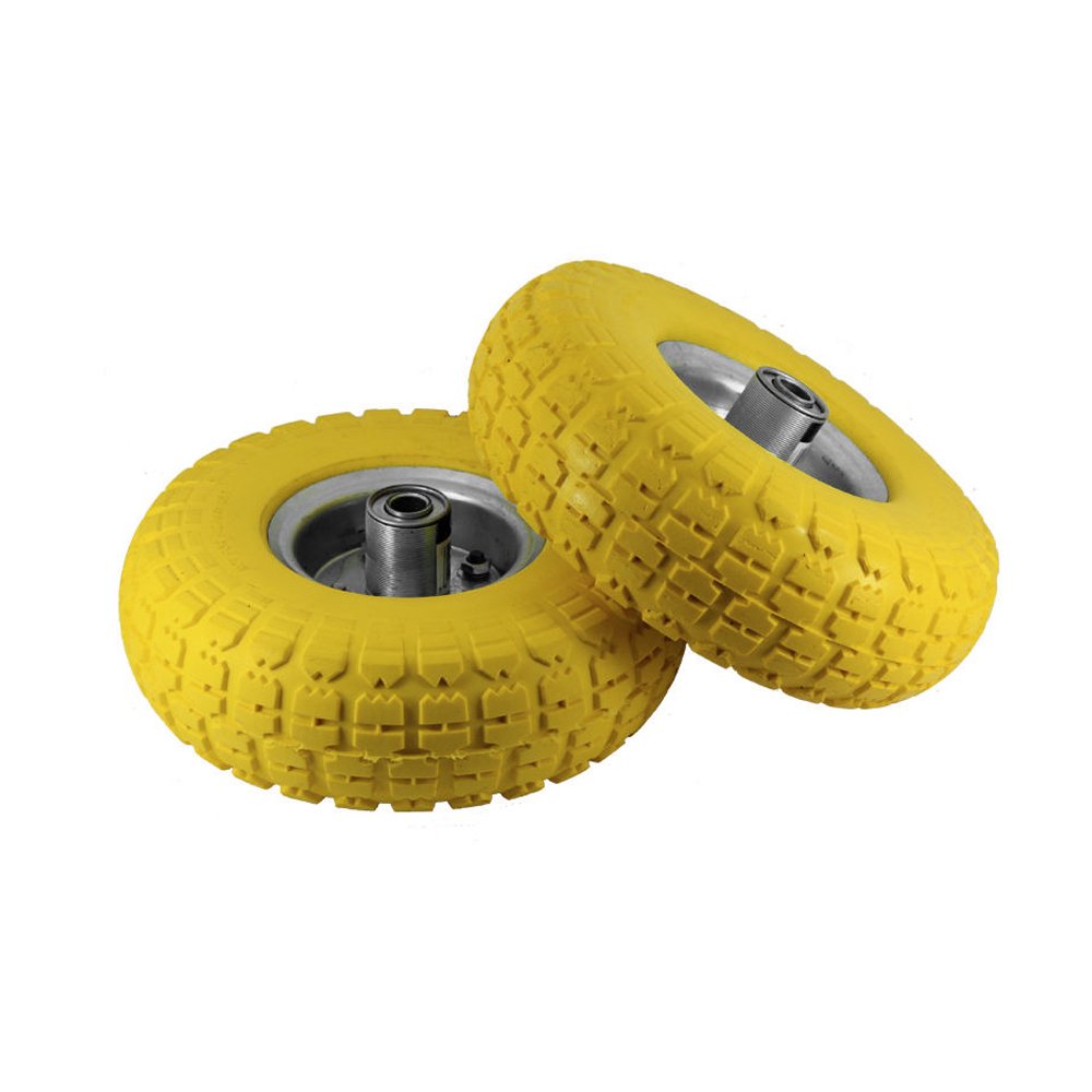 Set Of 2-10" Pneumatic Sack Truck Trolley Wheel Barrow Tyres - Tyre Garden Hand New Yellow | Emergency Replacement Tyre | Strong Durable Long Lasting