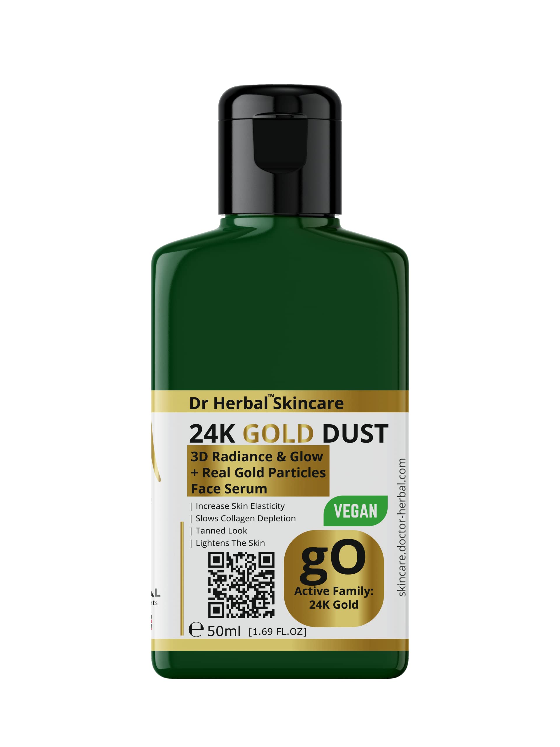 Dr Herbal™ Skincare 24K Gold Extract Face Serum 50ML | Skin Elasticity | Collagen Support | Tanned Look | Lighten Skin