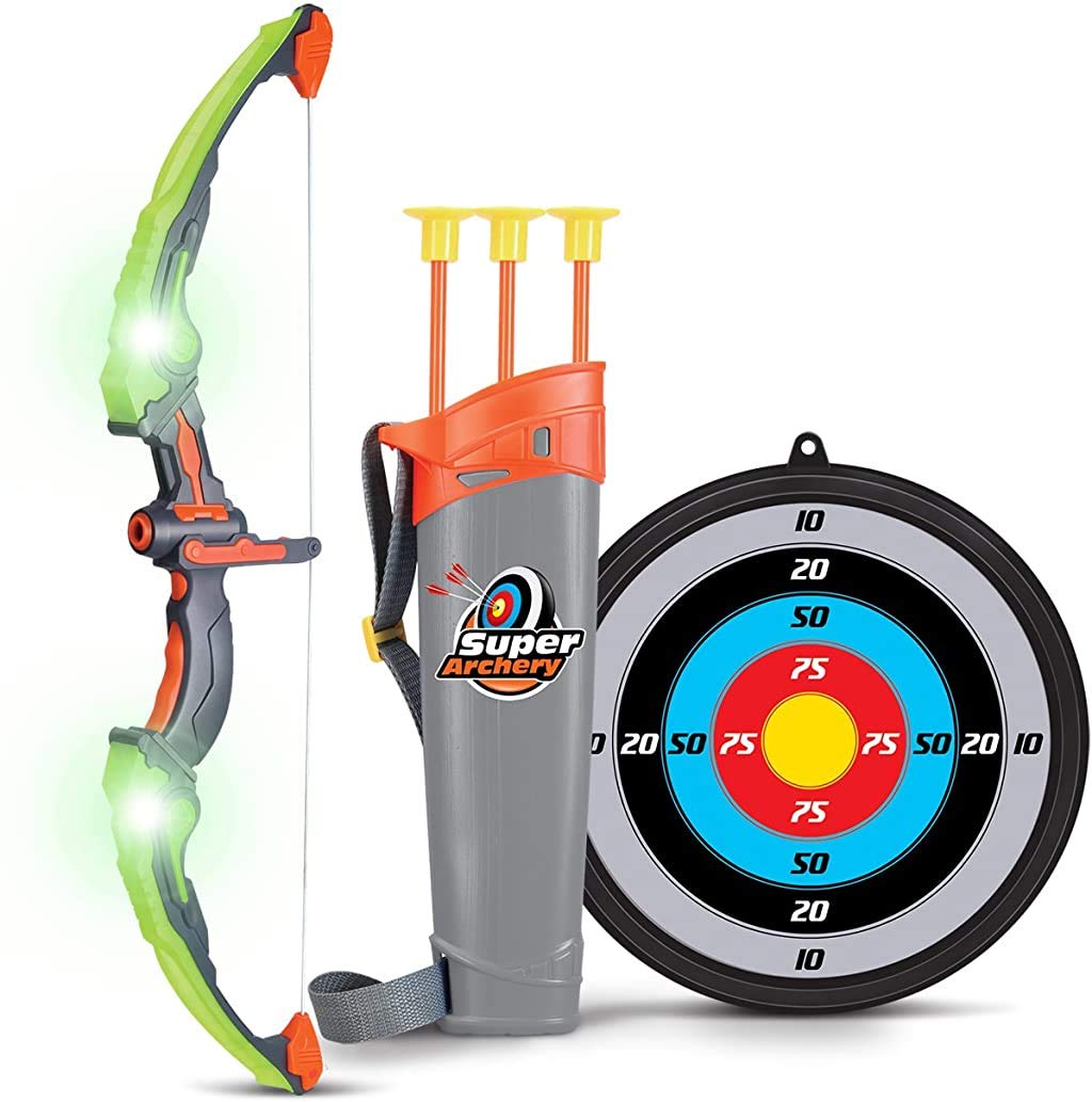 SainSmart Jr.Bow and arrow set for kids, archery shooting game with 3 arrows, gift set for boys aged 6 years and older, green